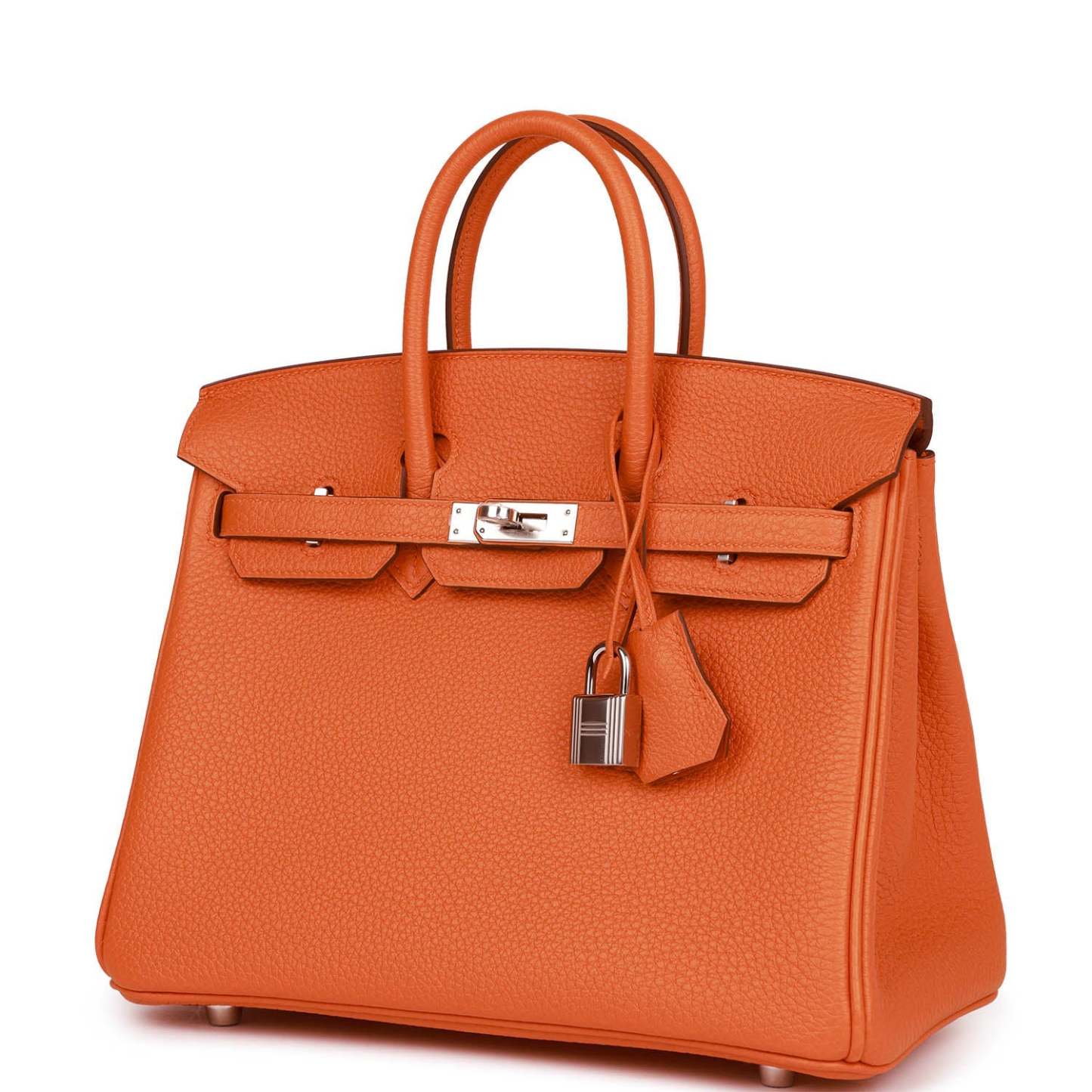 H Birkin 25 Orange Togo Palladium Hardware