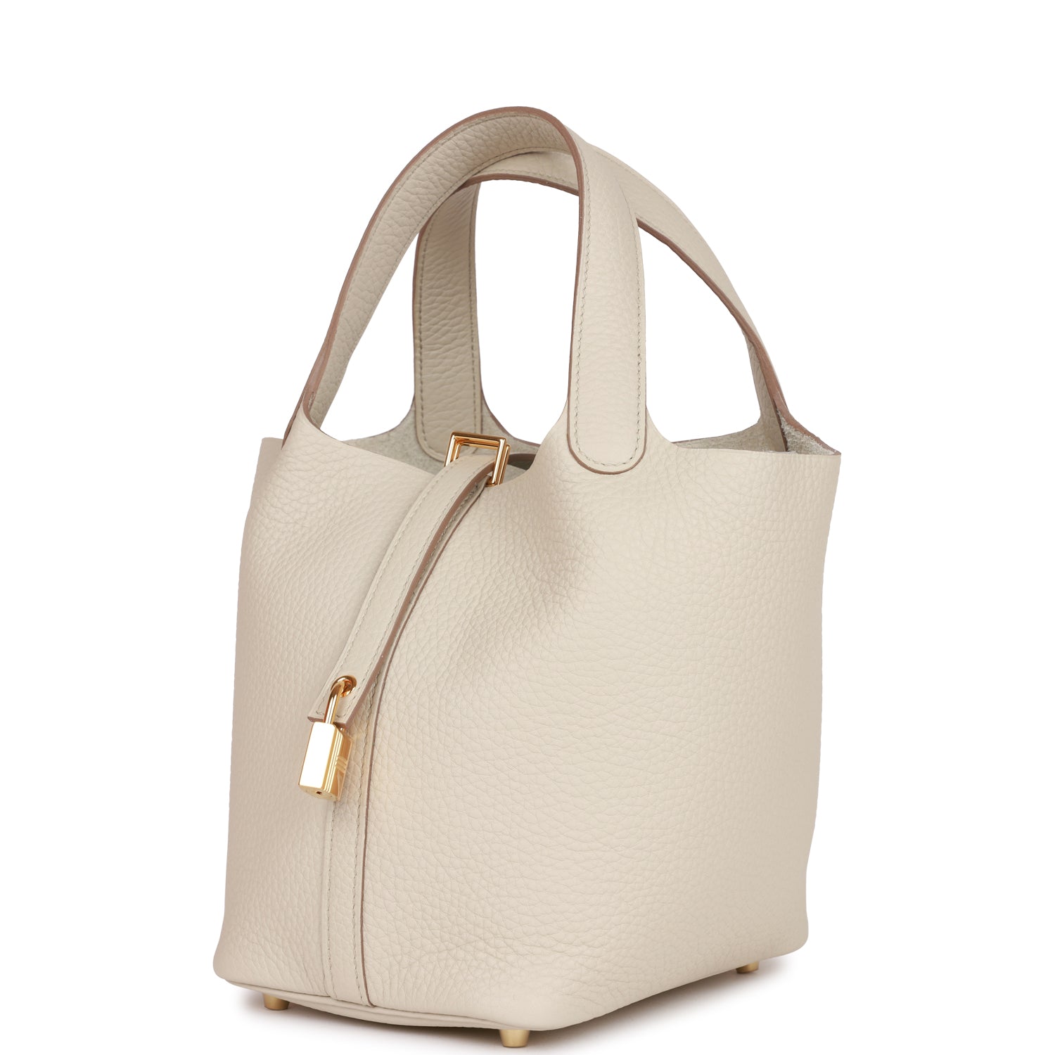 H Picotin Lock 18 Beton Clemence Gold Hardware