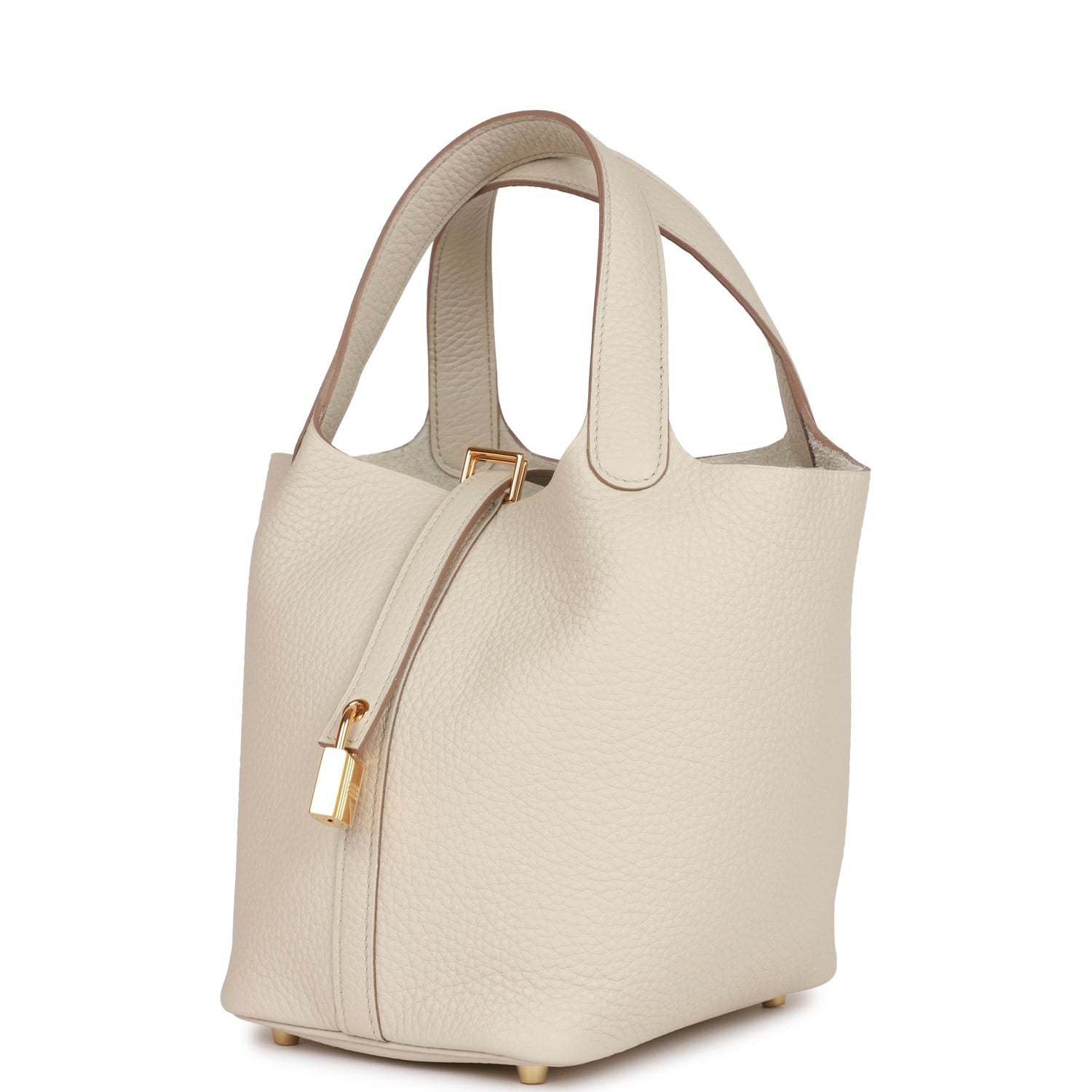 H Picotin Lock 18 Beton Clemence Gold Hardware