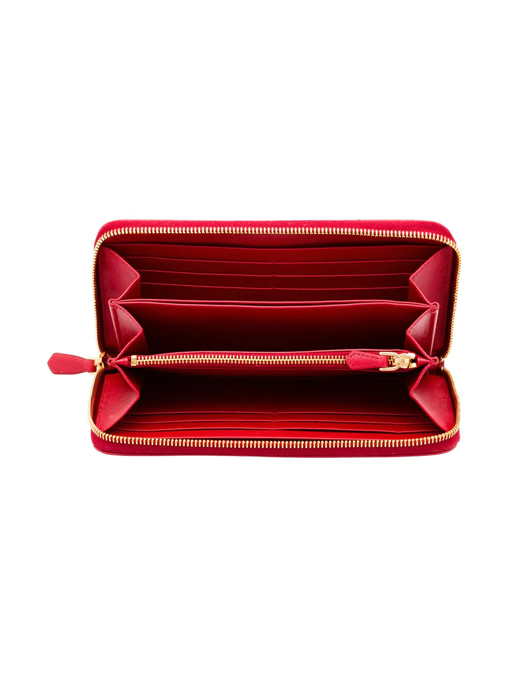 PP Large Saffiano Leather Wallet in Red