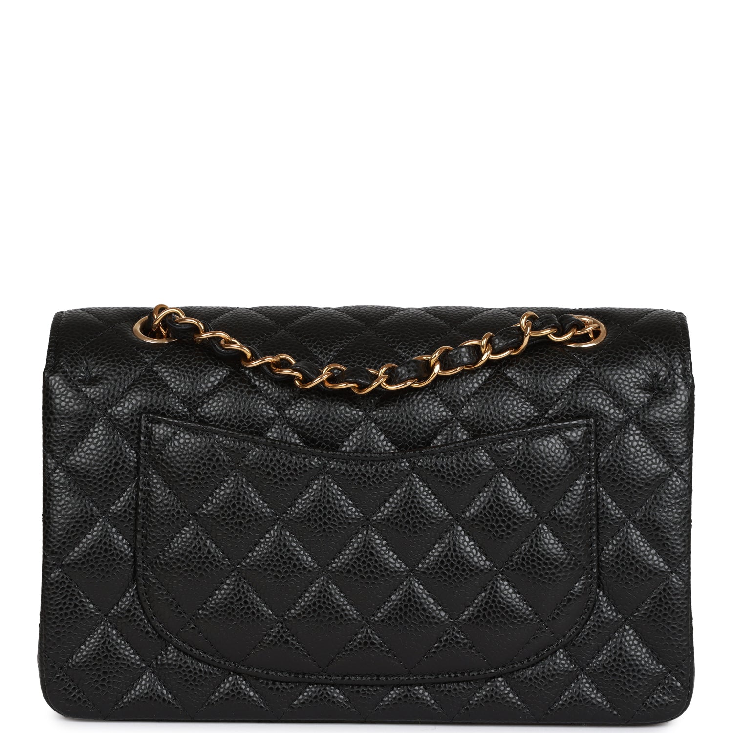 CC Small Classic Double Flap Black Caviar Gold Hardware