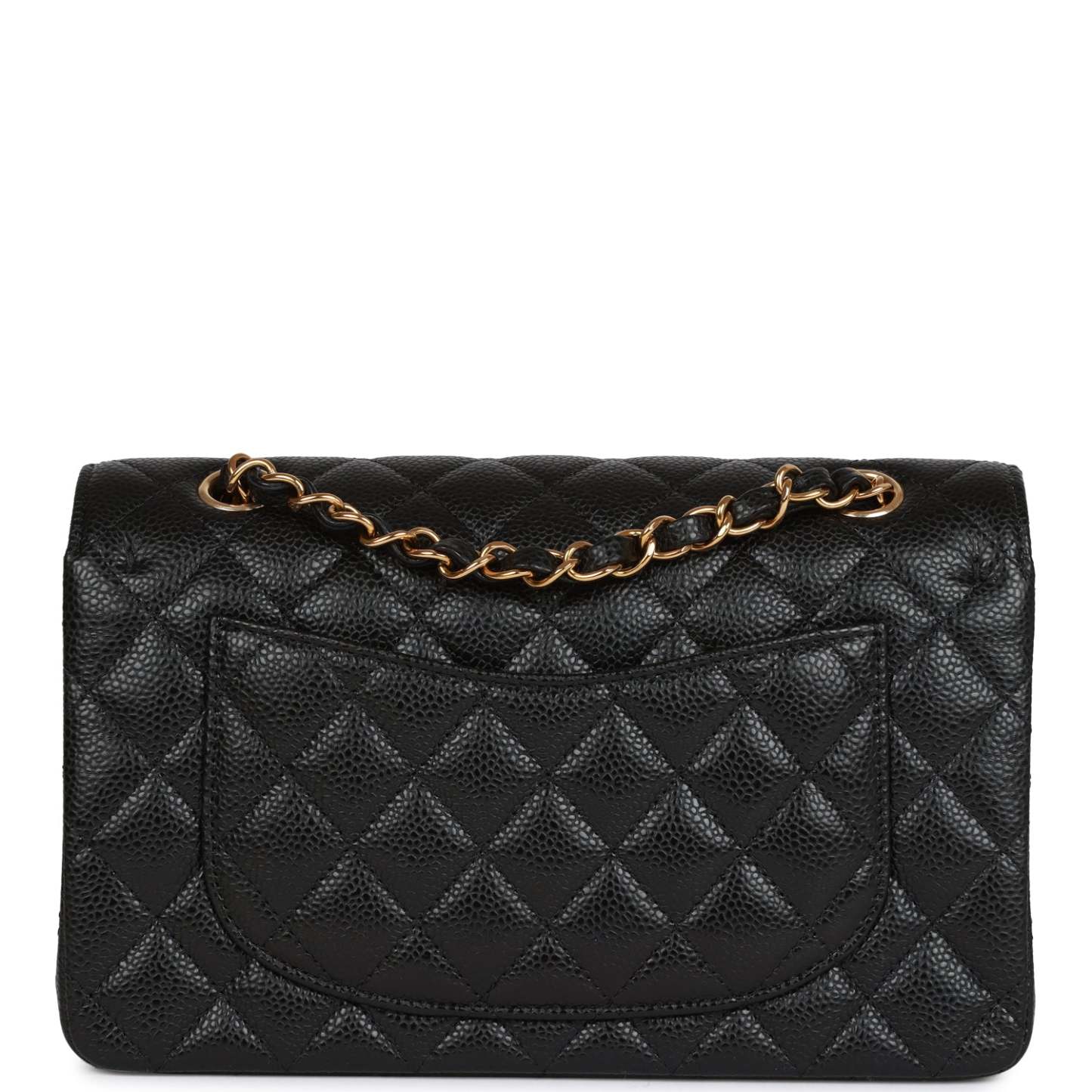 CC Small Classic Double Flap Black Caviar Gold Hardware
