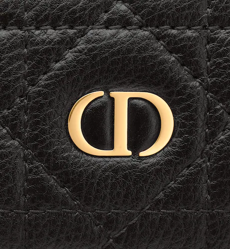 D CARO FIVE-SLOT CARD HOLDER Black Supple Cannage Calfskin