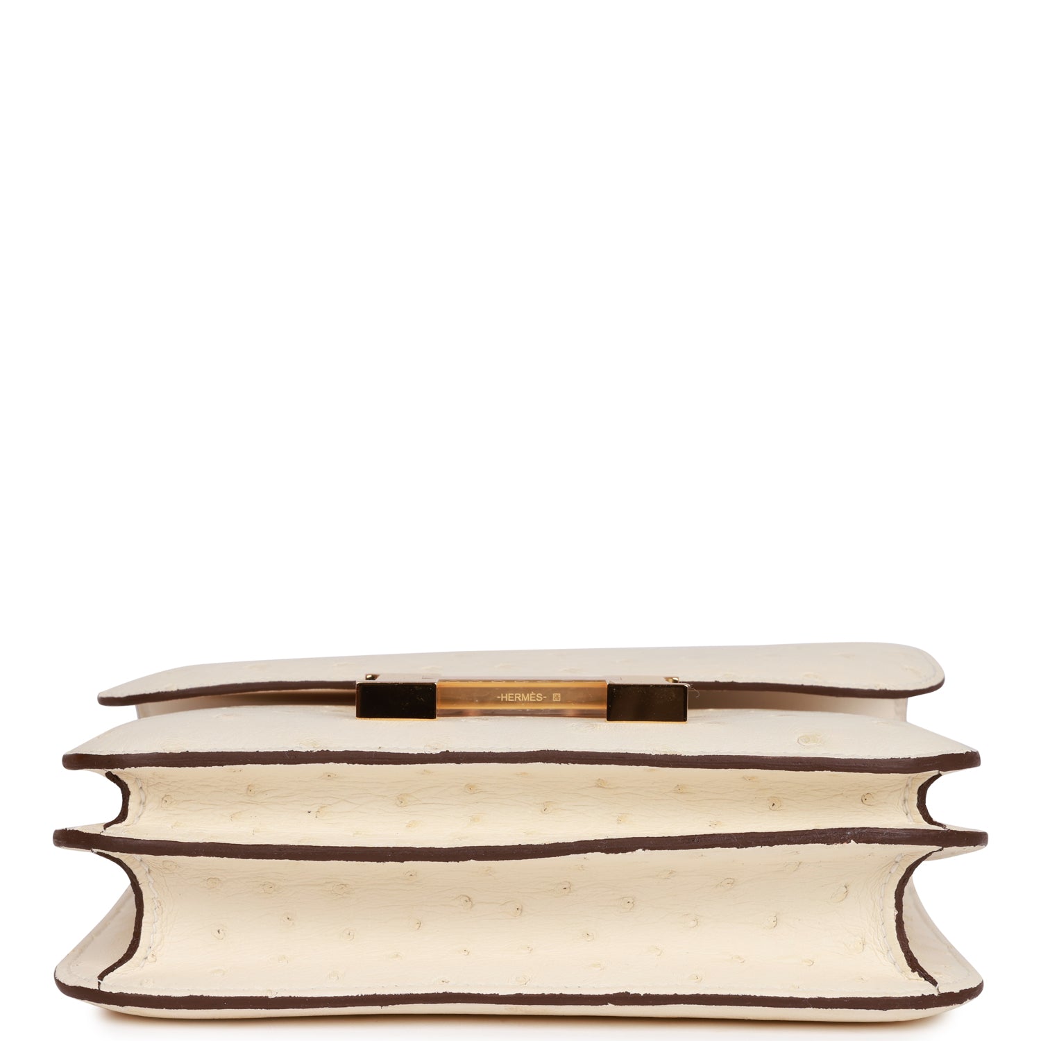 H Constance 18 Nata Ostrich Gold Hardware