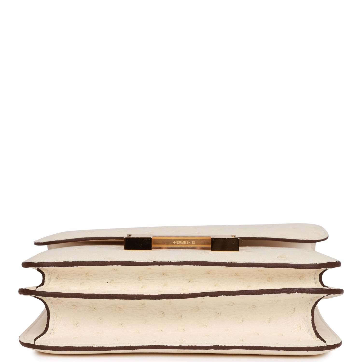 H Constance 18 Nata Ostrich Gold Hardware