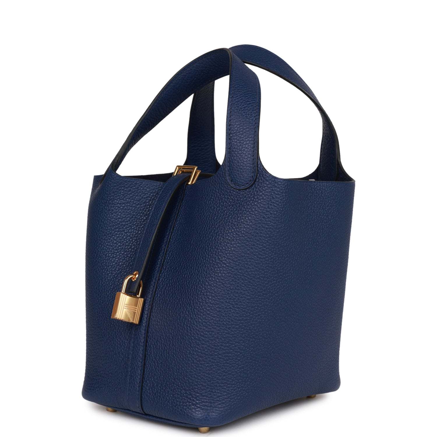 H Picotin Lock 18 Bleu Saphir Maurice Gold Hardware