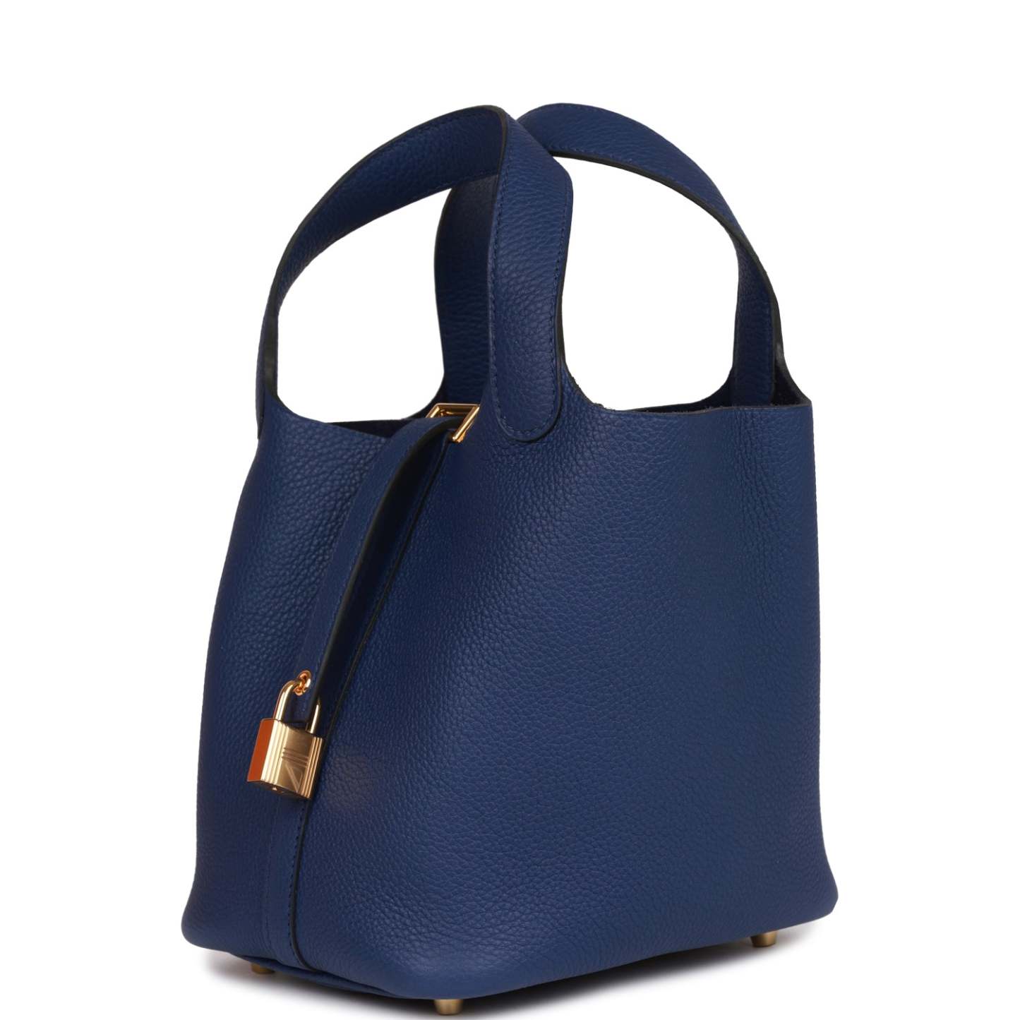 H Picotin Lock 18 Bleu Saphir Clemence Gold Hardware
