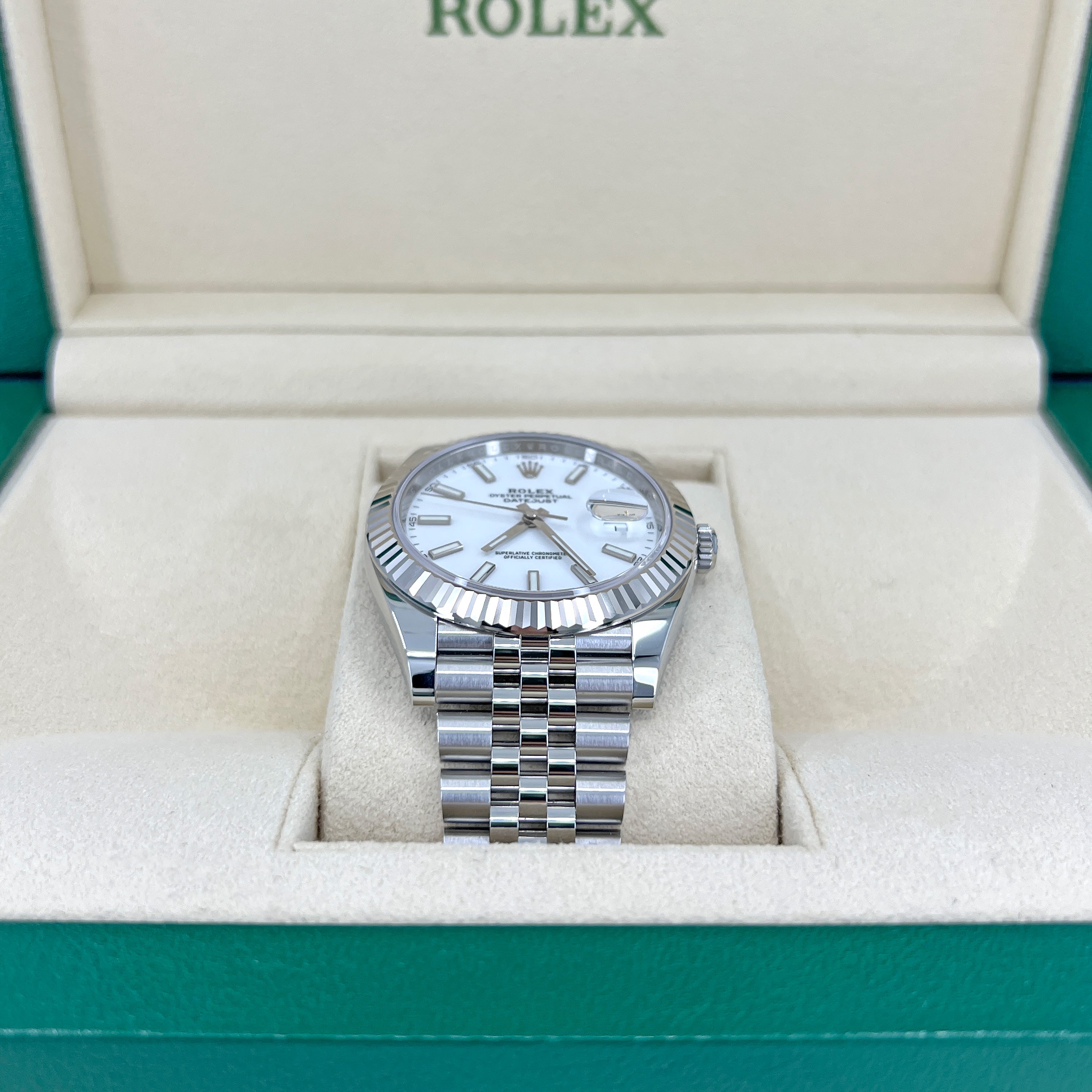 Rolex Datejust 41 Oystersteel and 18K White Gold 41 mm White Dial,  Ref# 126334-0010