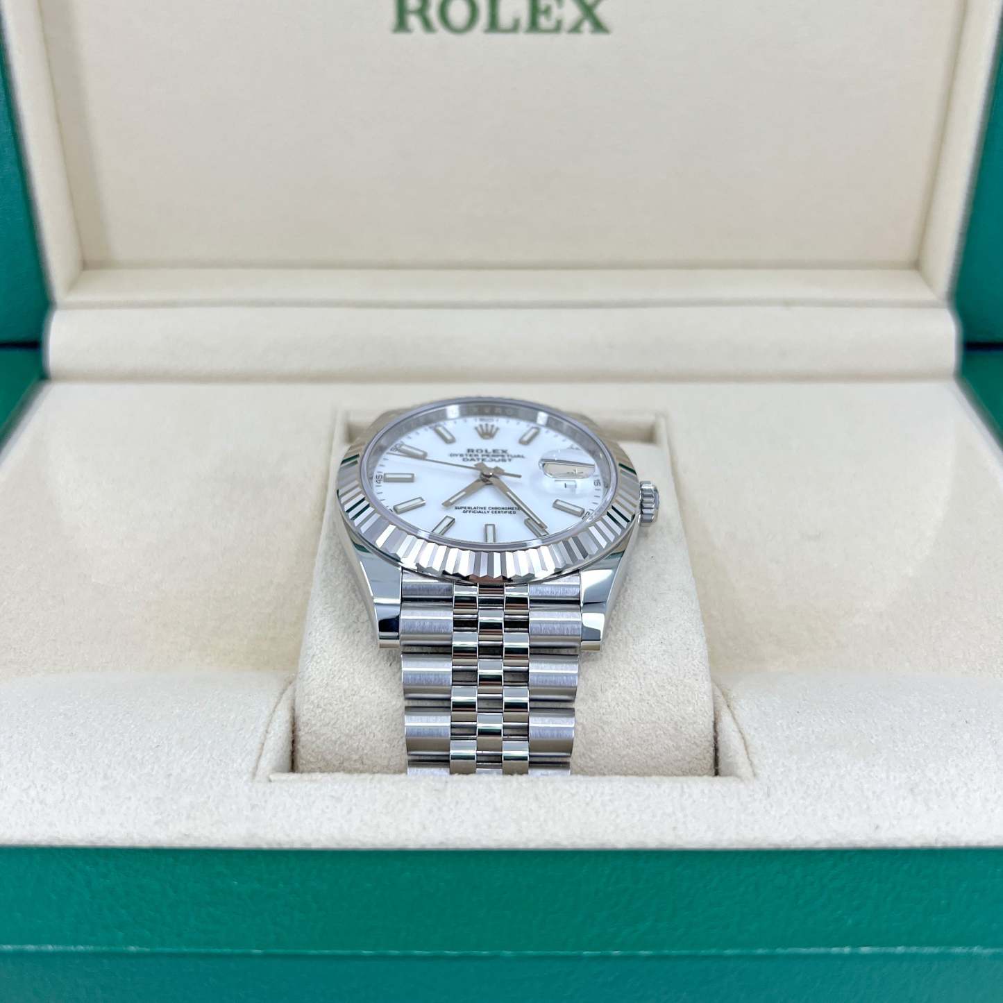 Rolex Datejust 41 Oystersteel and 18K White Gold 41 mm White Dial,  Ref# 126334-0010