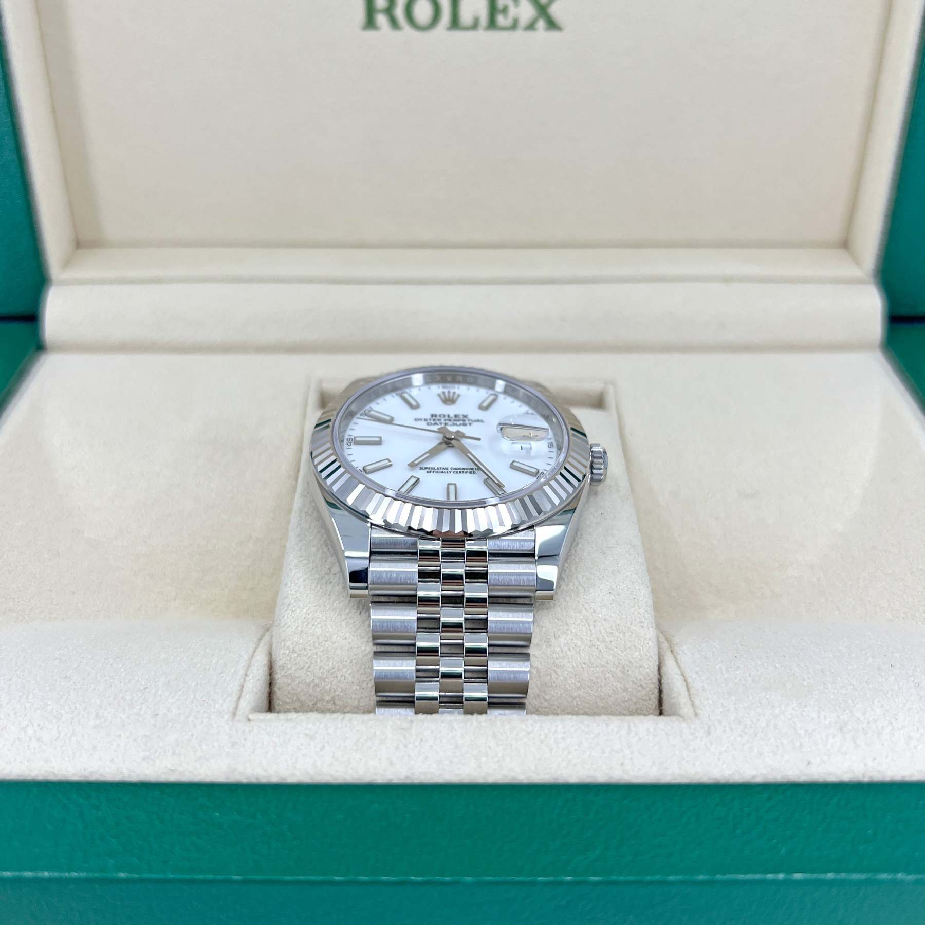 Rolex Datejust 41 Oystersteel and 18K White Gold 41 mm White Dial,  Ref# 126334-0010