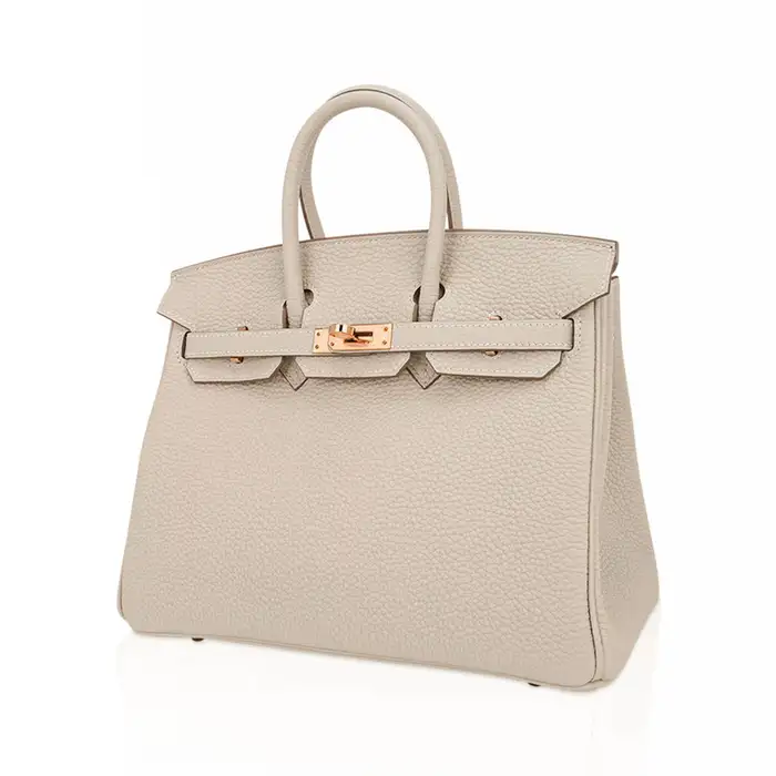 H Birkin 35 Craie Togo Palladium Hardware rose gold