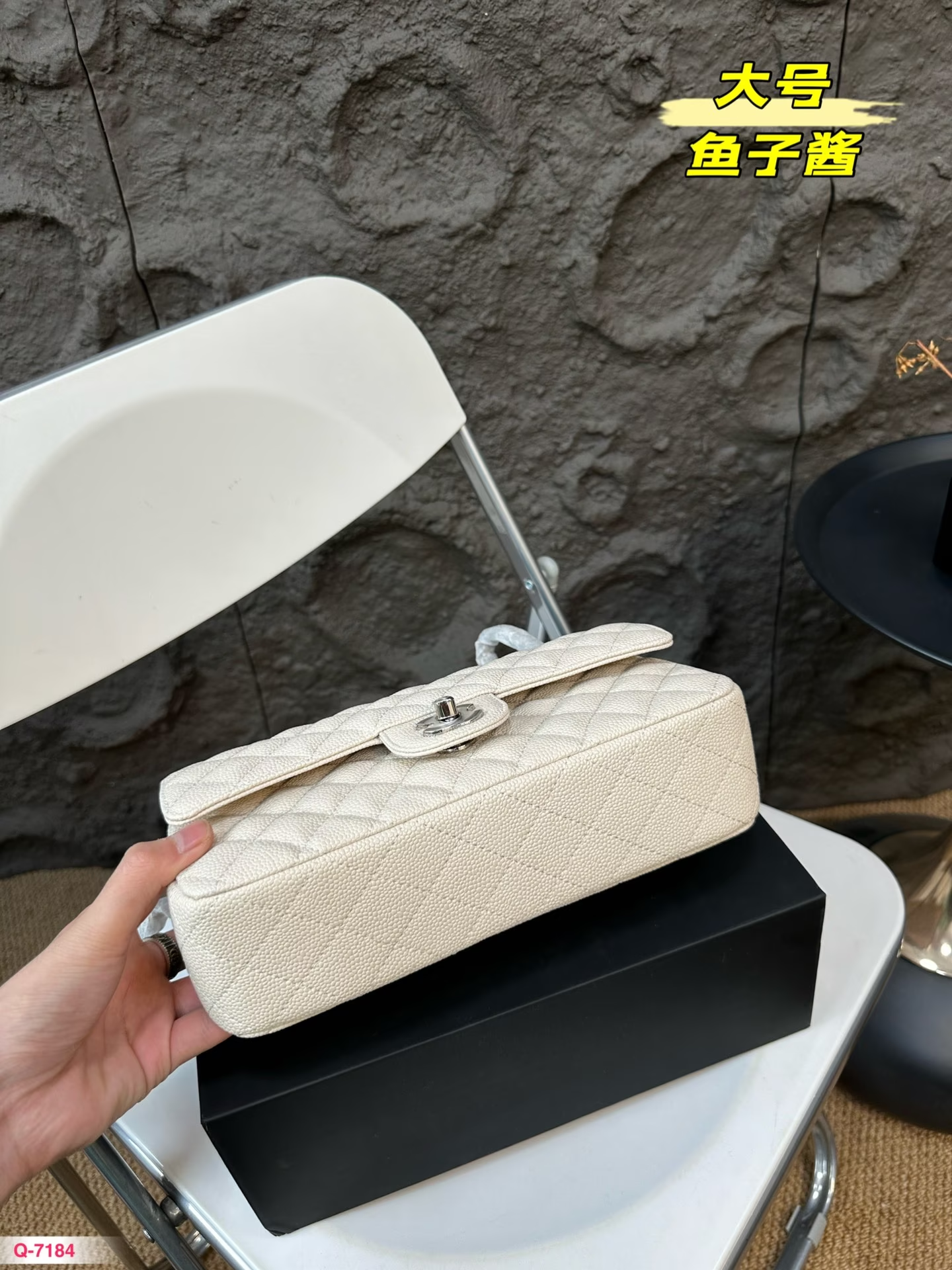 cc-new-arrival-cf-caviar-leather-bag-size-25-15-cm-8613