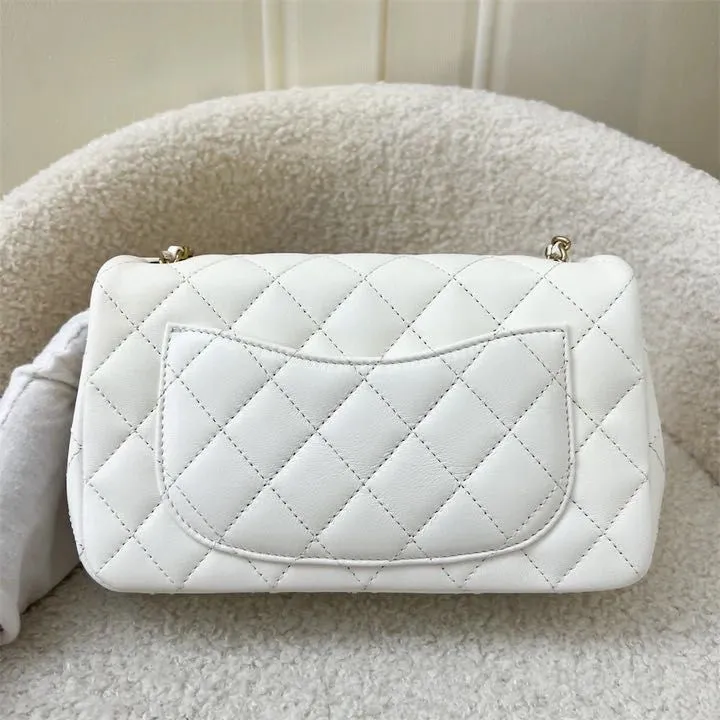 Cc Flap Bag Pearl Crush White lambskin size: 20 cm