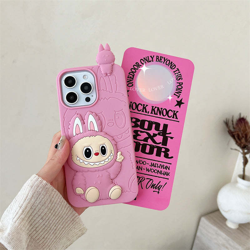 cute-cartoon-labubu-3d-silicon-case-brown-pink-iphone-case-6607