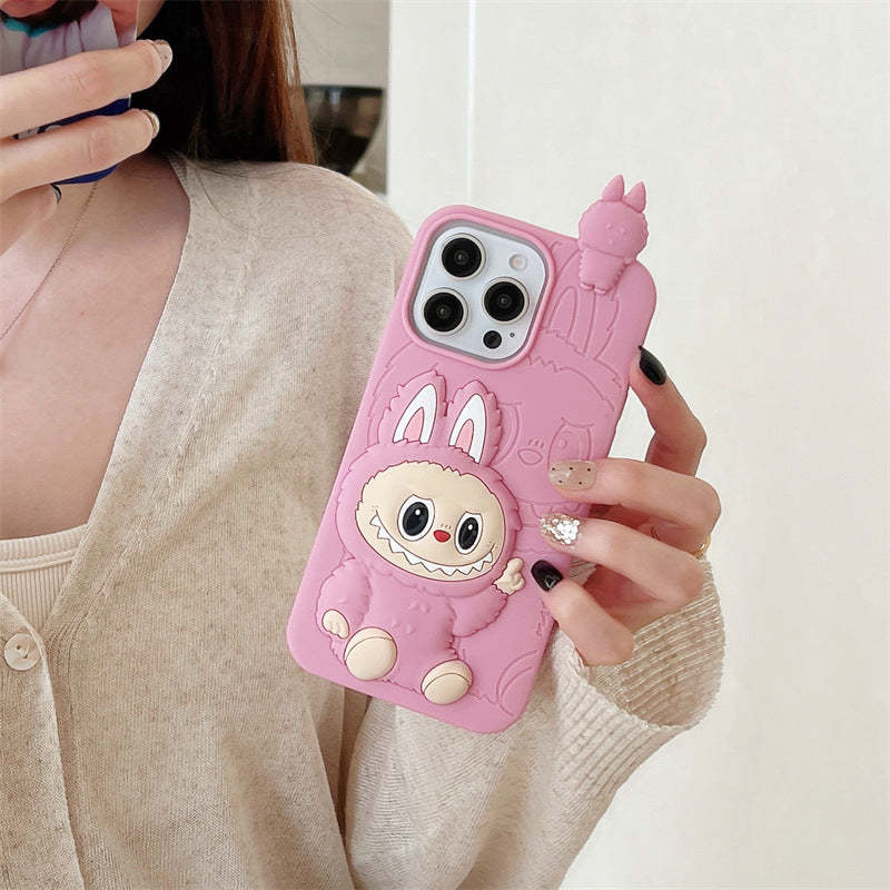 cute-cartoon-labubu-3d-silicon-case-brown-pink-iphone-case-6607