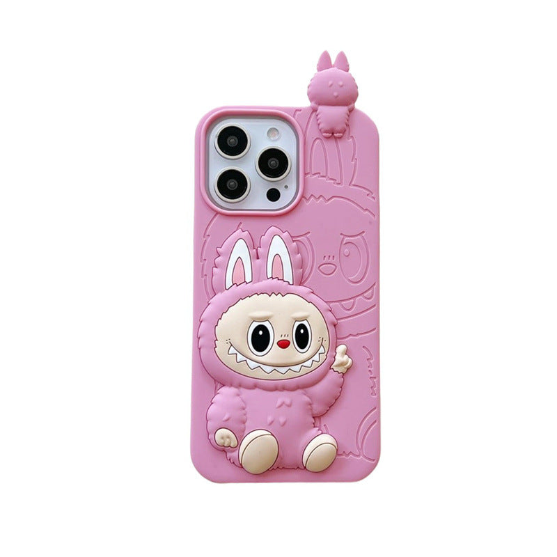 cute-cartoon-labubu-3d-silicon-case-brown-pink-iphone-case-6607