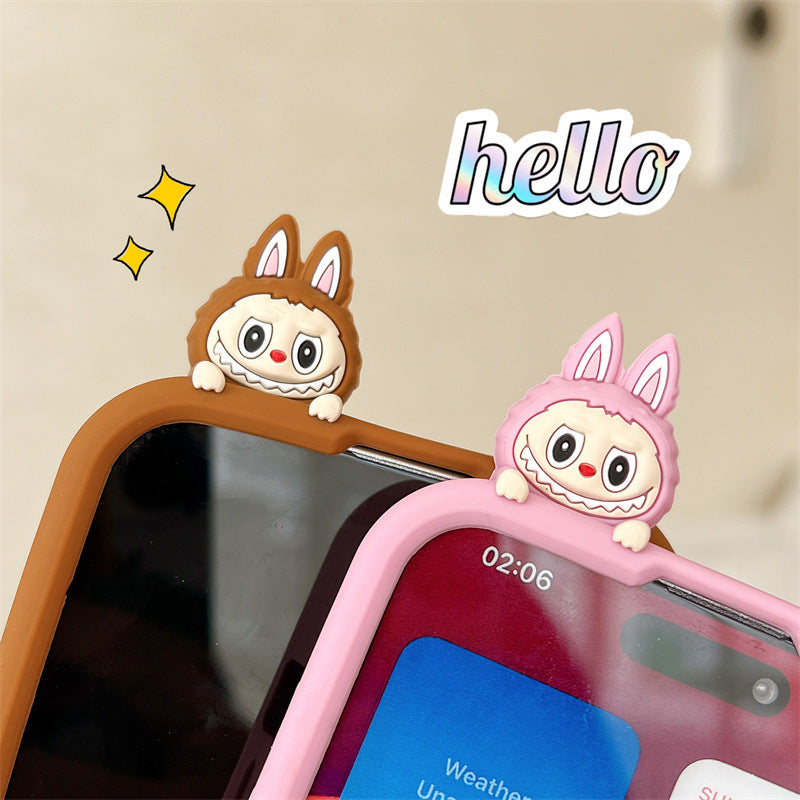 cute-cartoon-labubu-3d-silicon-case-brown-pink-iphone-case-6607