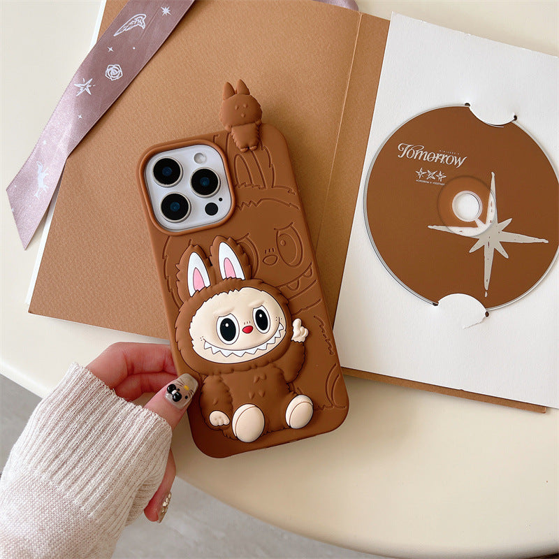 cute-cartoon-labubu-3d-silicon-case-brown-pink-iphone-case-6607