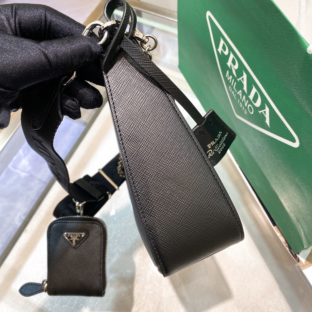 Pra Re-Edition 2005 Re-Nylon Mini Bag Black For Women, Women's Bags 8.6in/22cm 1NE204_R064_F0002