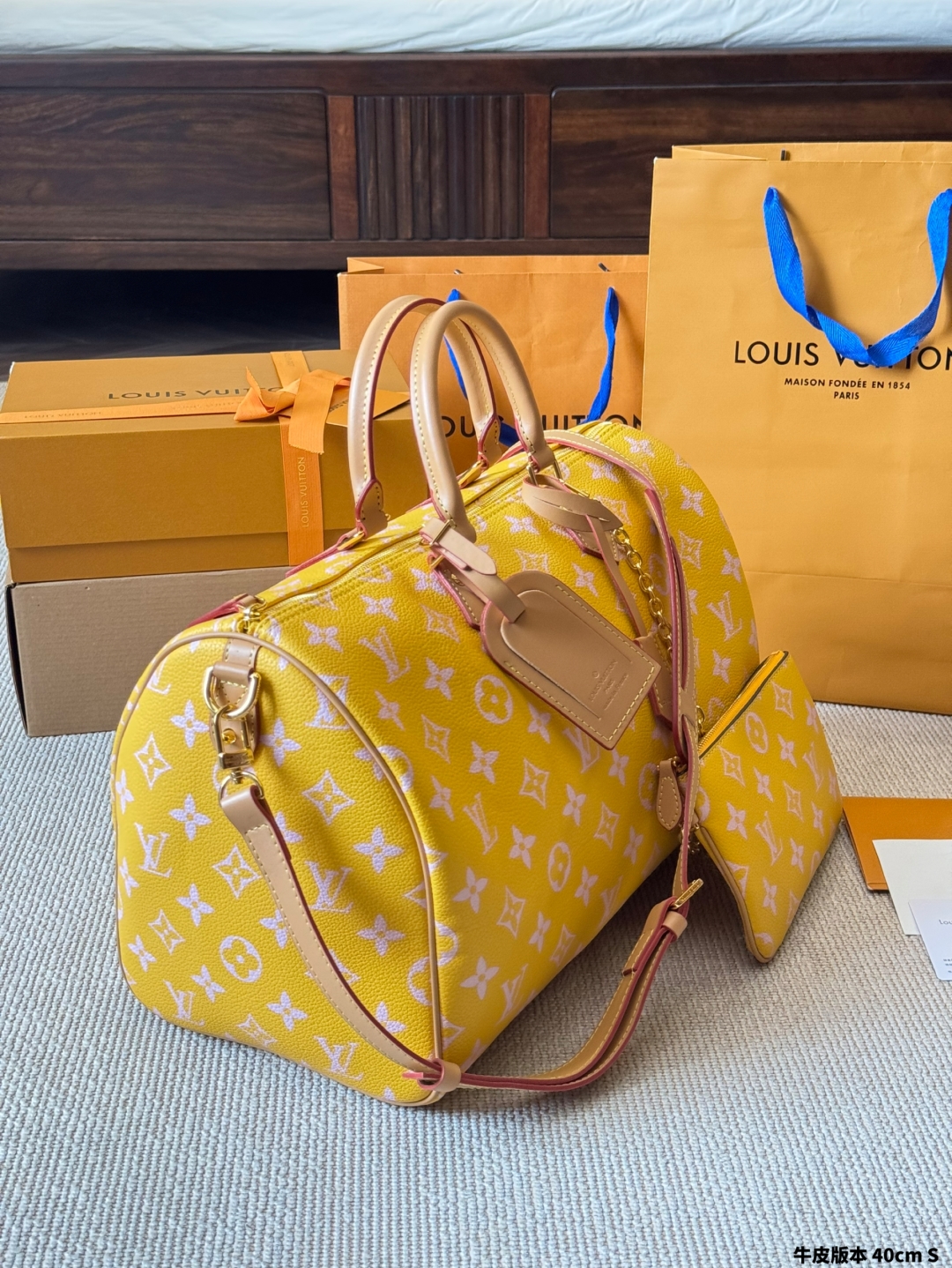 Louis new arrival yellow speedy bag size:40 cm