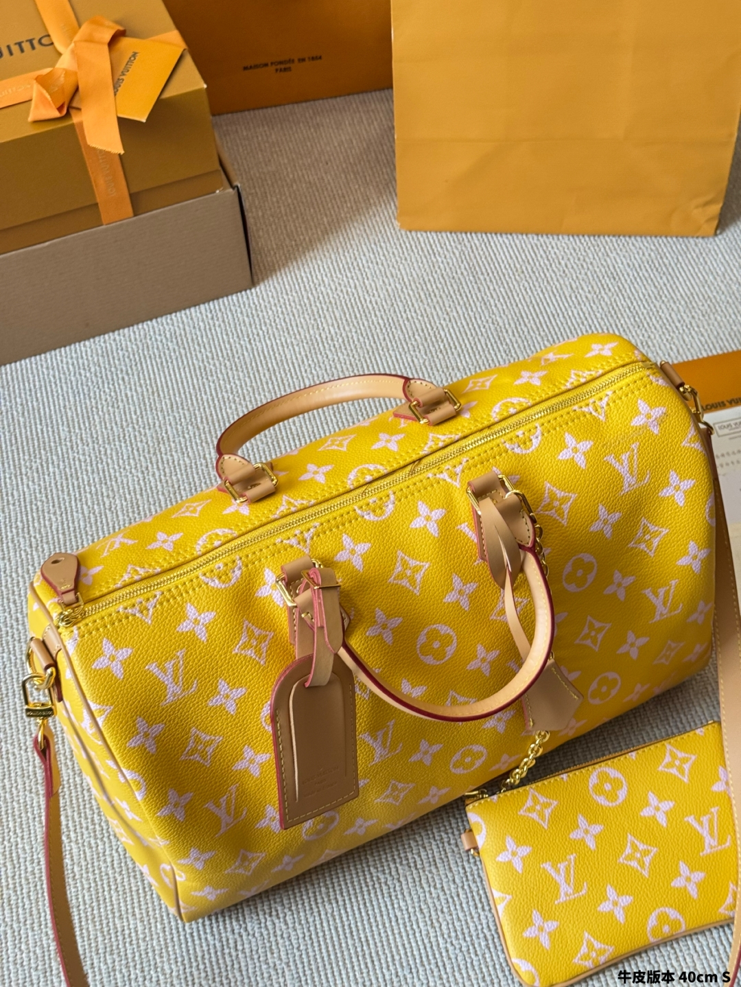 Louis new arrival yellow speedy bag size:40 cm