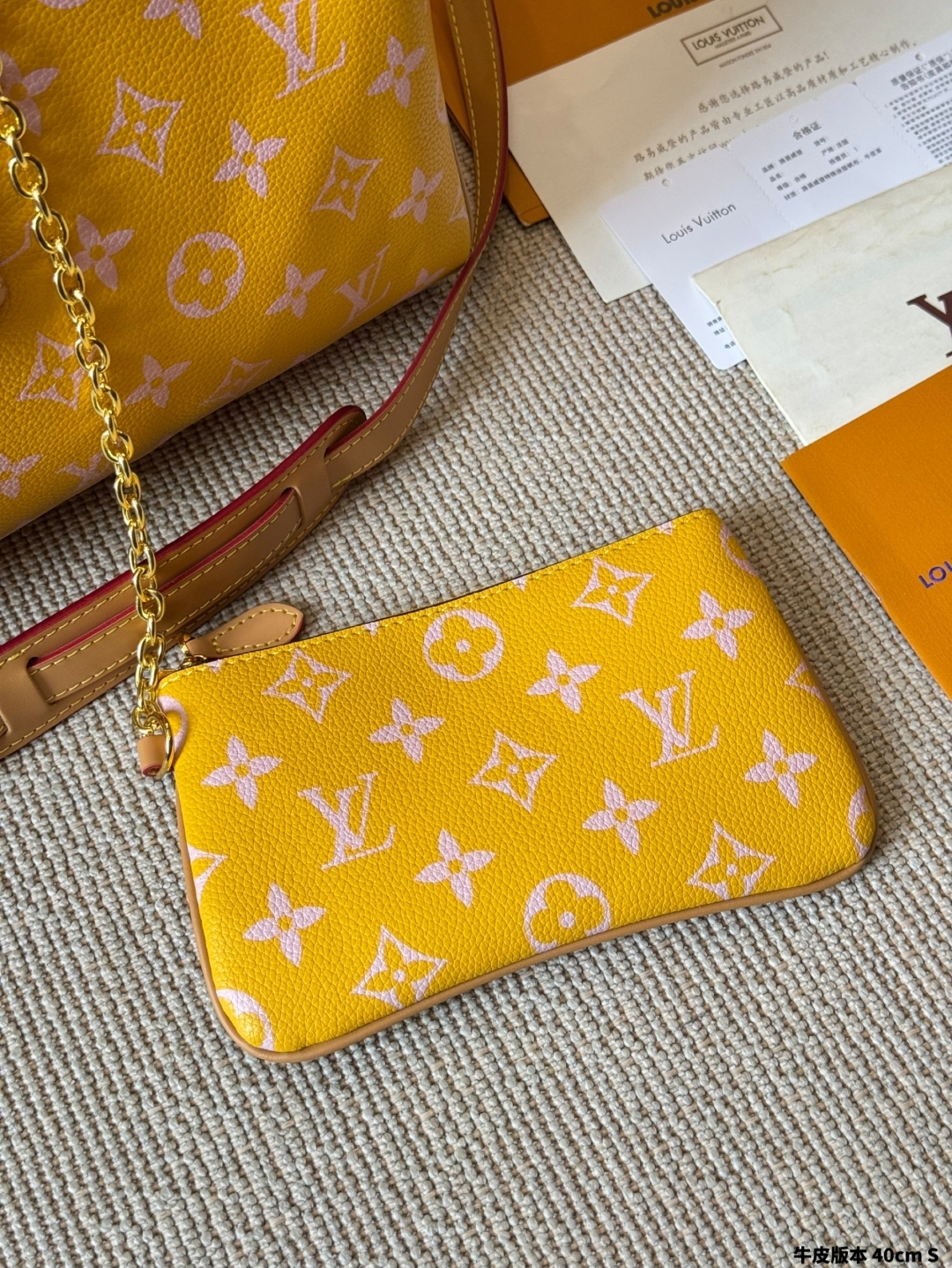 Louis new arrival yellow speedy bag size:40 cm