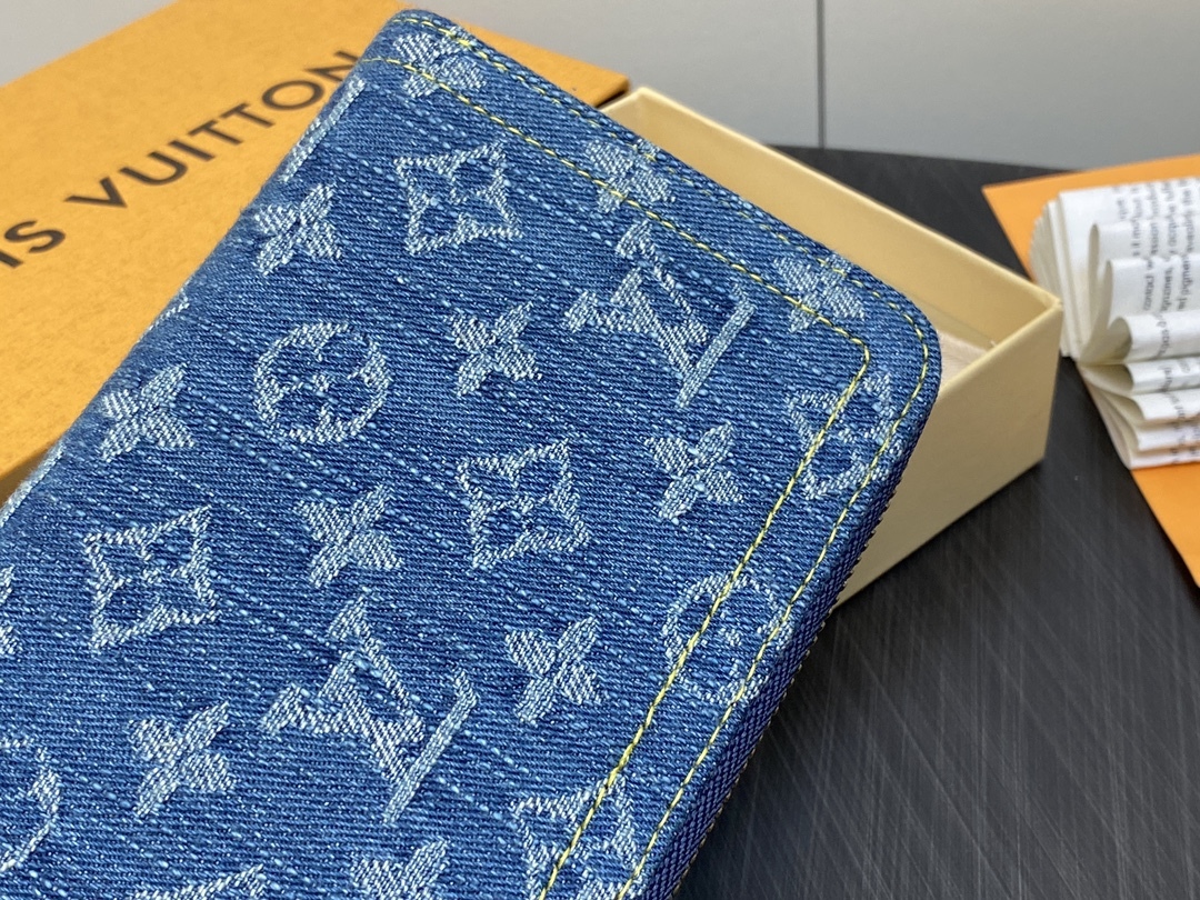 Louis new arrival Zippy Monogram denim wallet size: 19.5*10.5*2.5cm