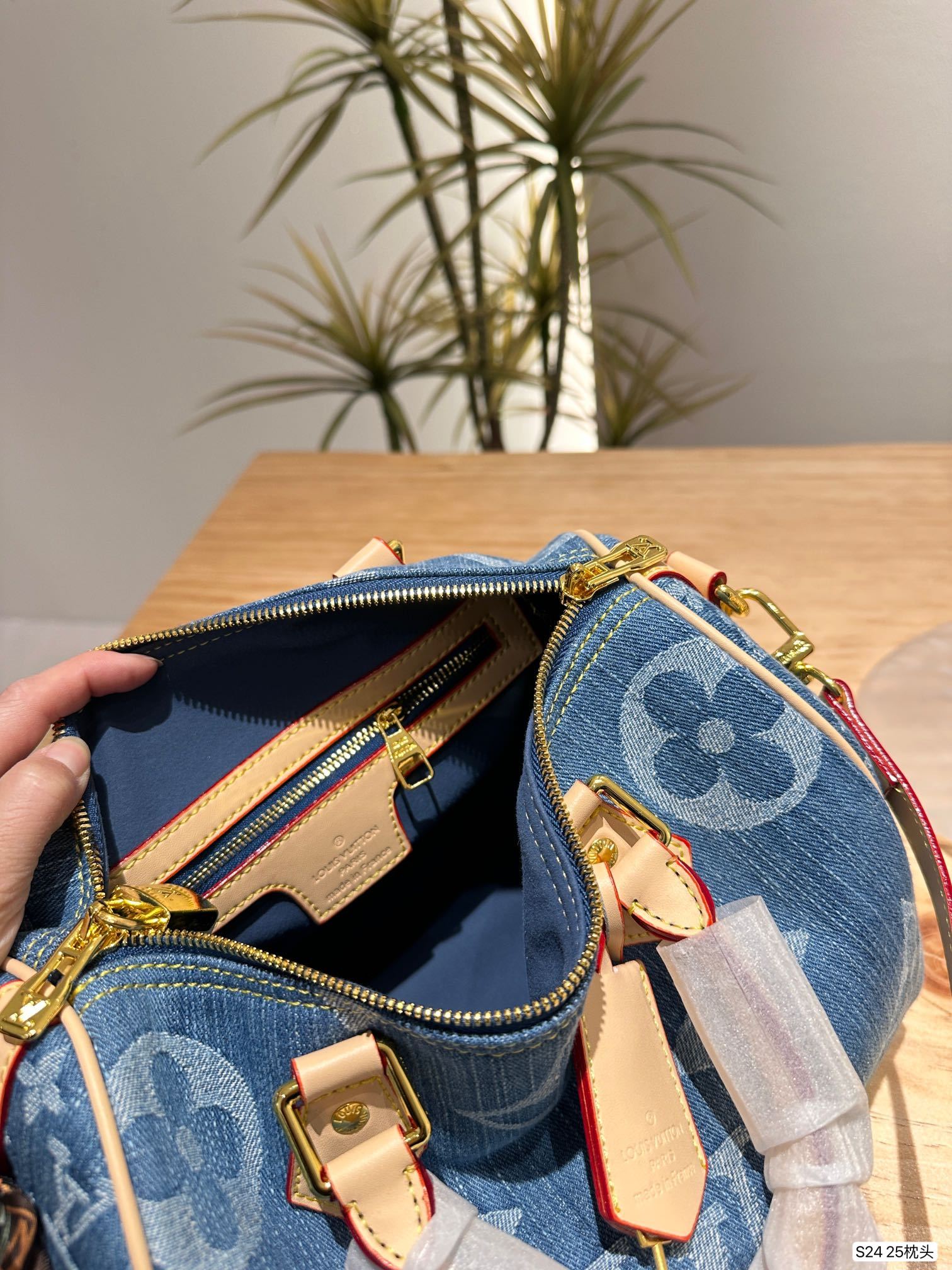 Louis new arrival denim speedy 25 bag