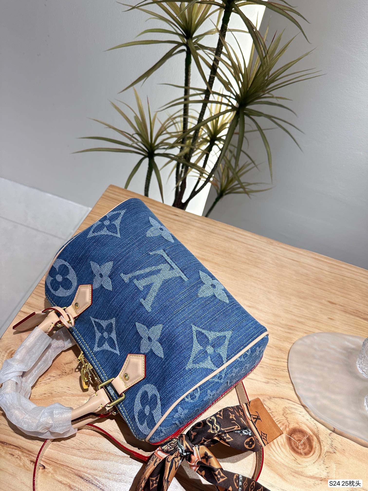 Louis new arrival denim speedy 25 bag