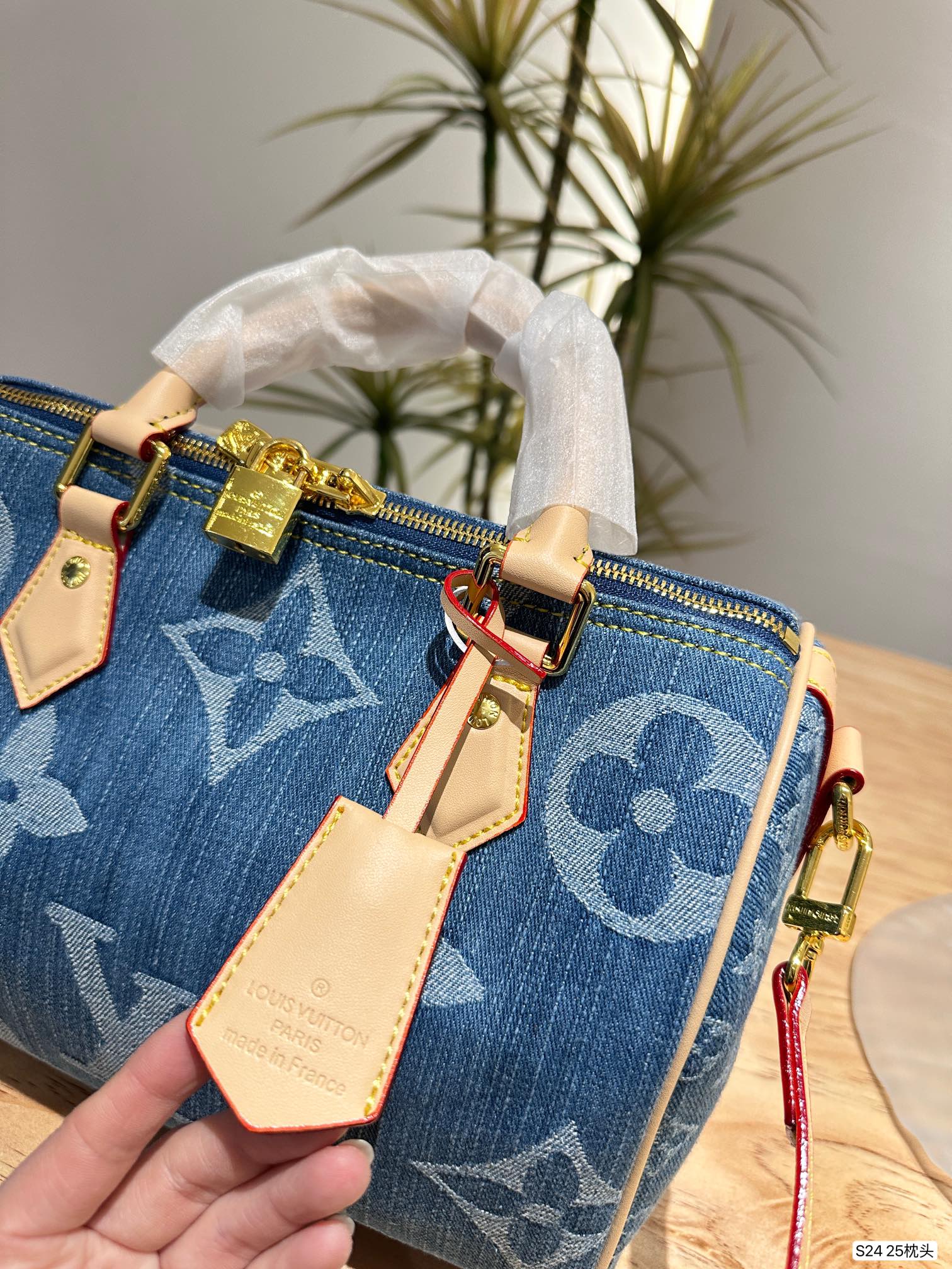 Louis new arrival denim speedy 25 bag