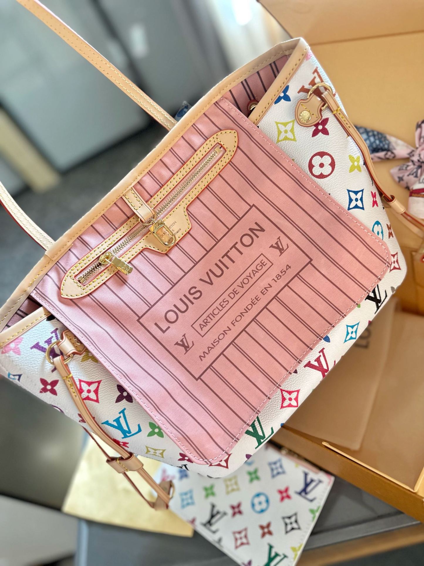 L  Neverfull new arrival tote bag size; 28 cm