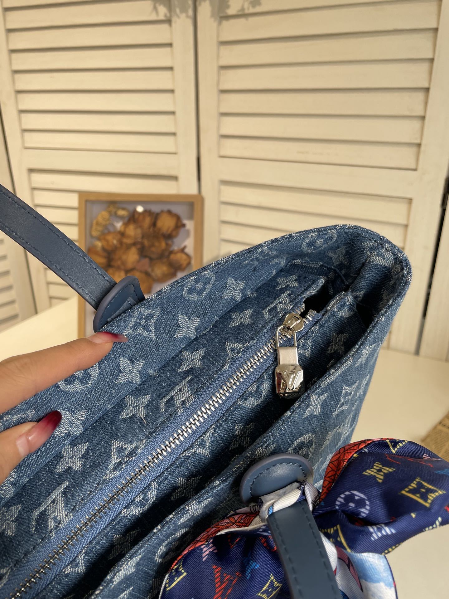 Louis new arrival denim neverfull bag size: 46*28*15 cm