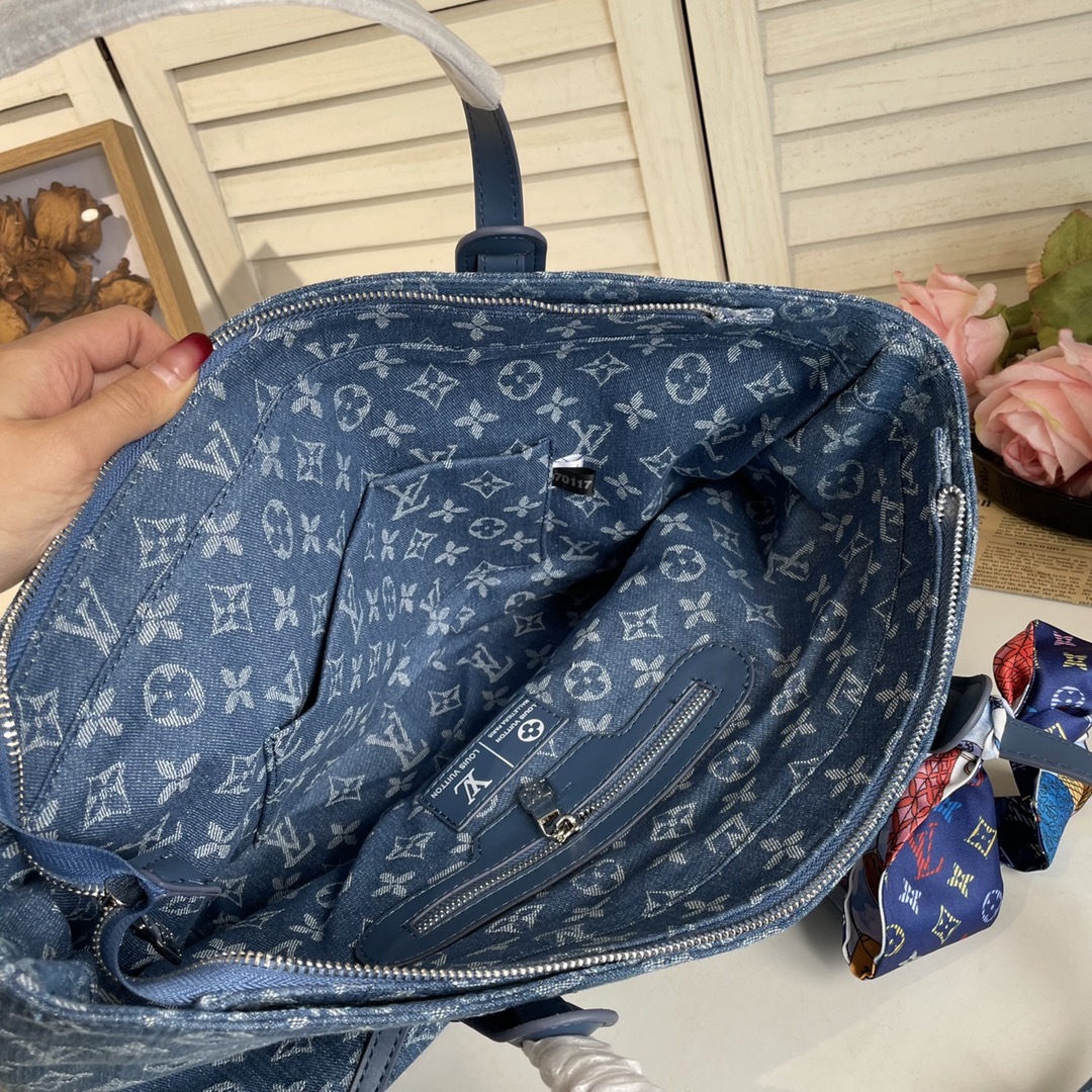 Louis new arrival denim neverfull bag size: 46*28*15 cm