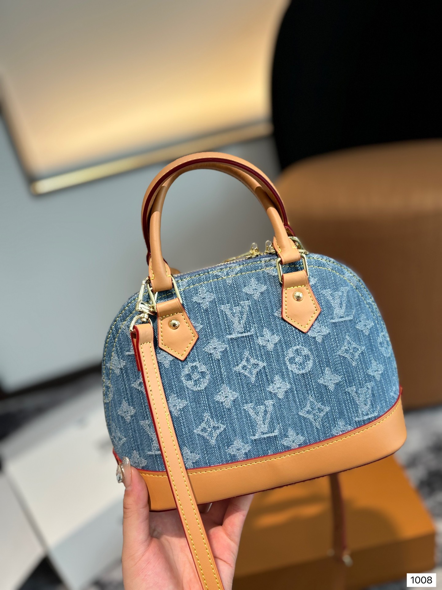 Louis alma bb Retiro denim bag size: 24��18cm