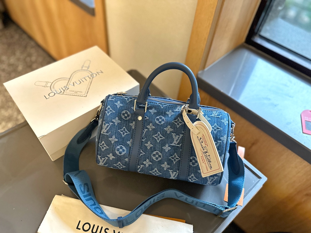 Louis Lvkeepall new arrival denim bag size: 25 * 12 cm