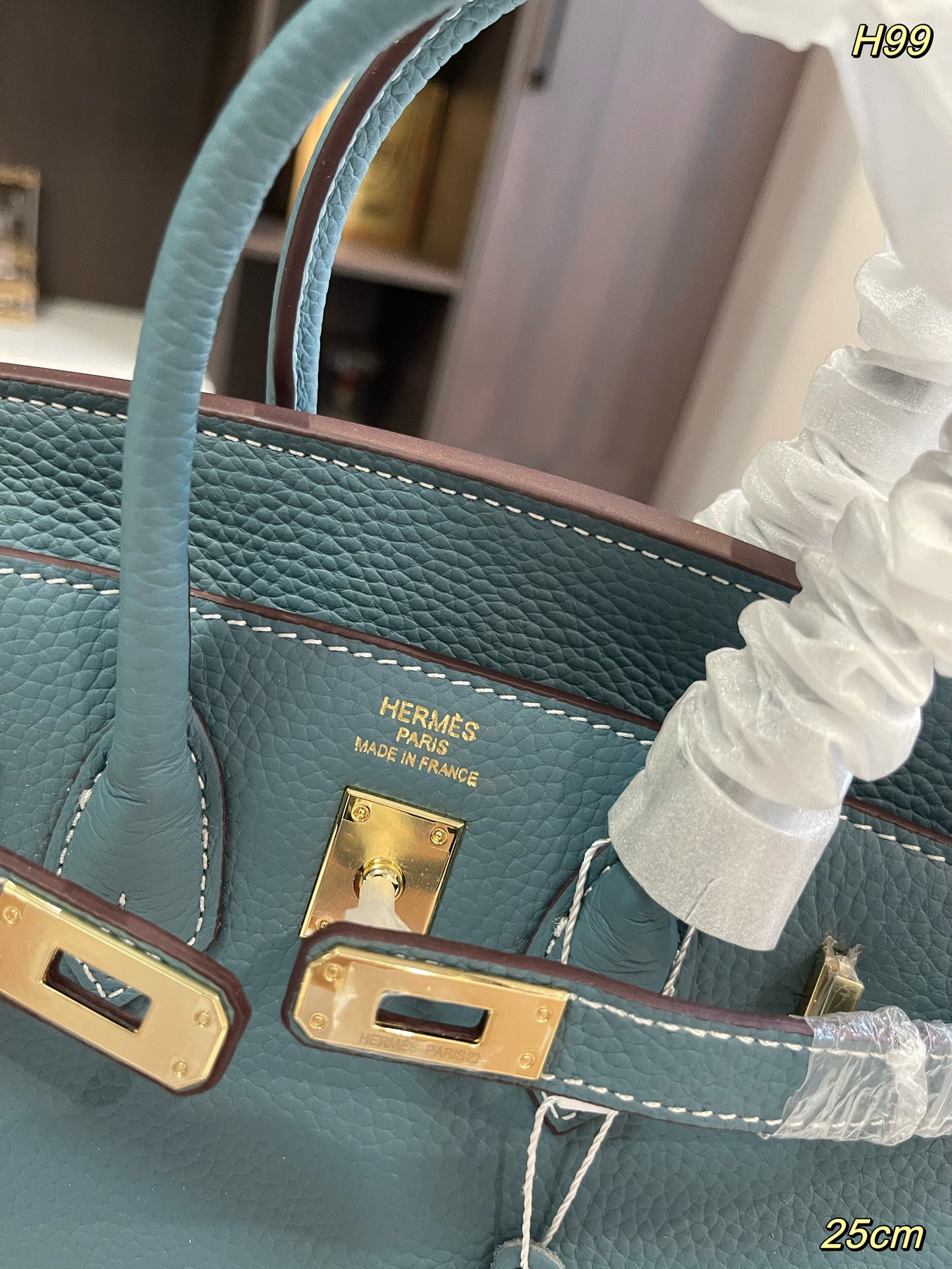 Her new arrrival Birkin togo leather bag size: 25 cm