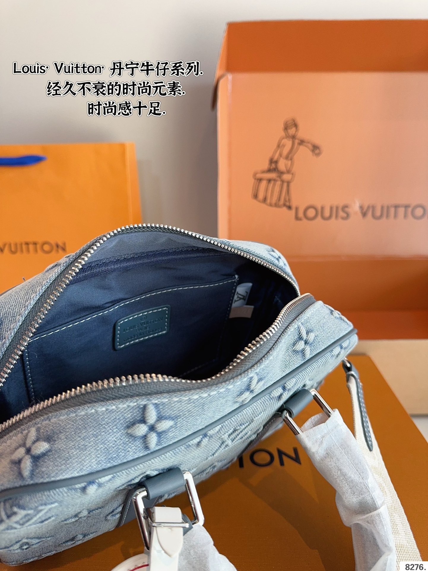 Louis new arrival denim briefcase bag size:24*7*16cm