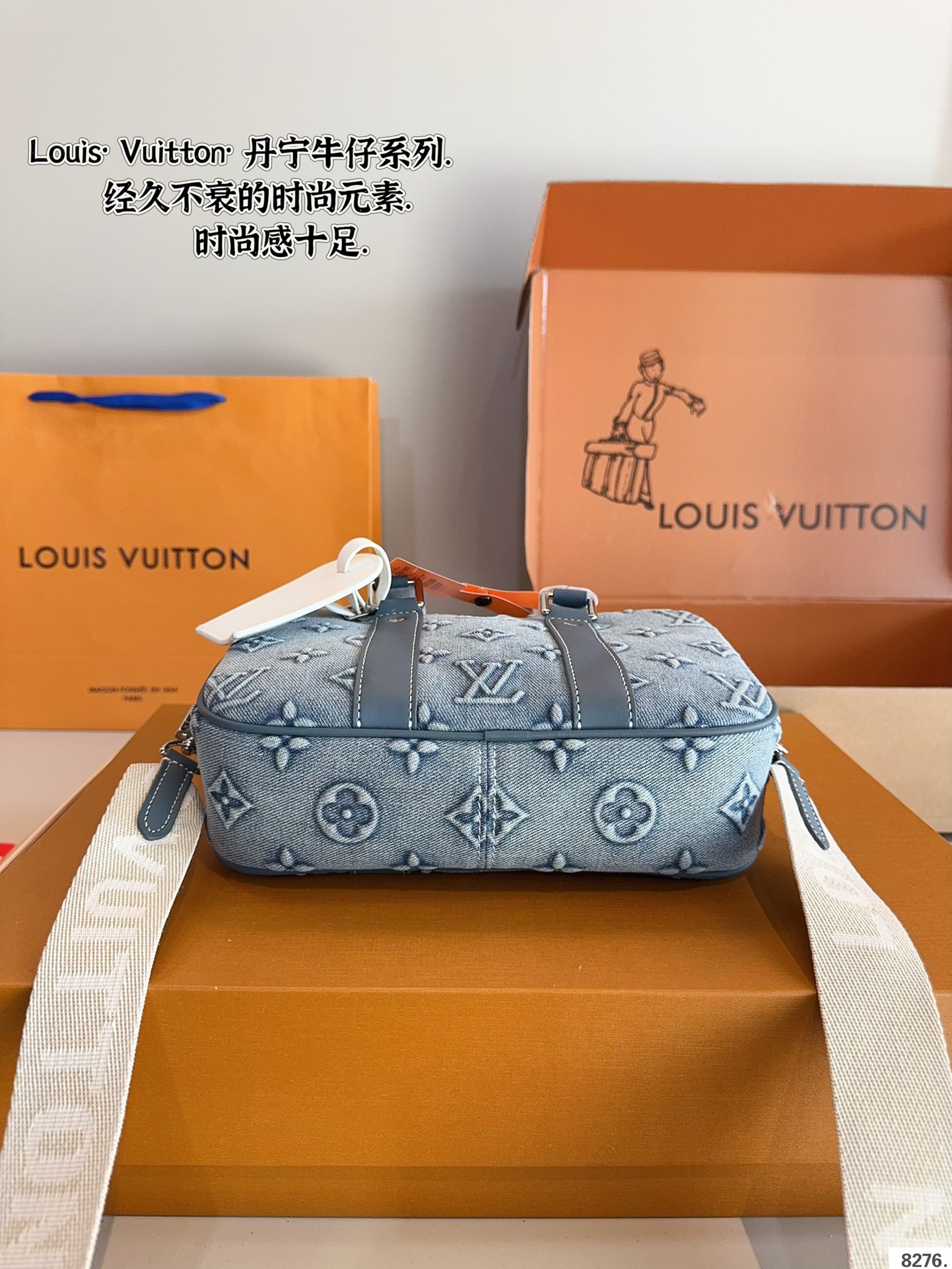 Louis new arrival denim briefcase bag size:24*7*16cm