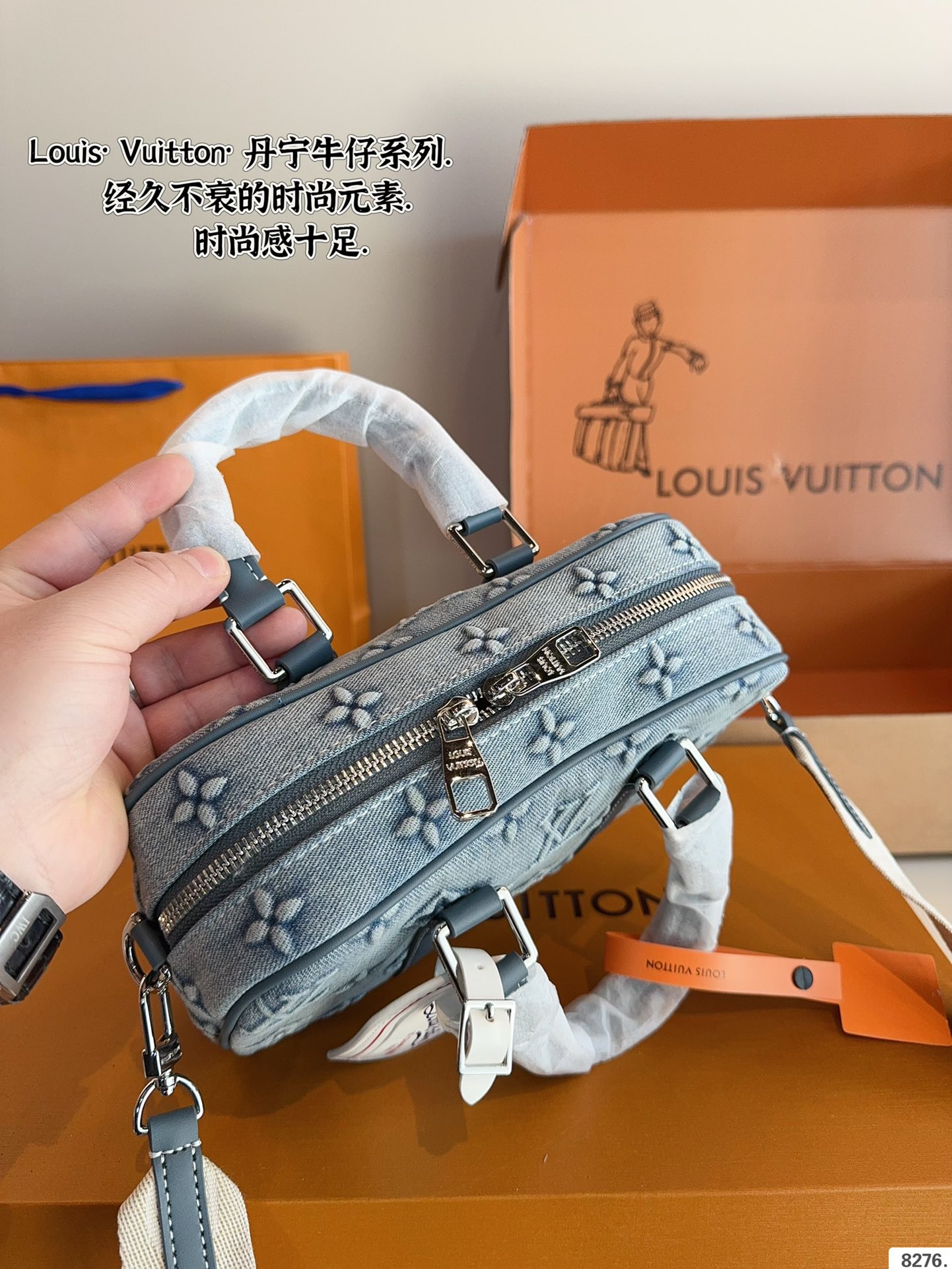 Louis new arrival denim briefcase bag size:24*7*16cm