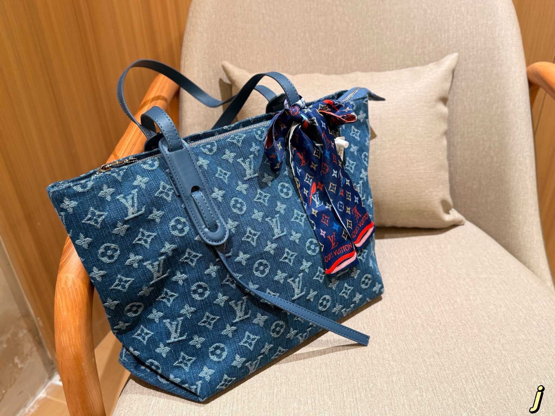 Louis new arrival neverfull denim bag size:40*24*16 cm