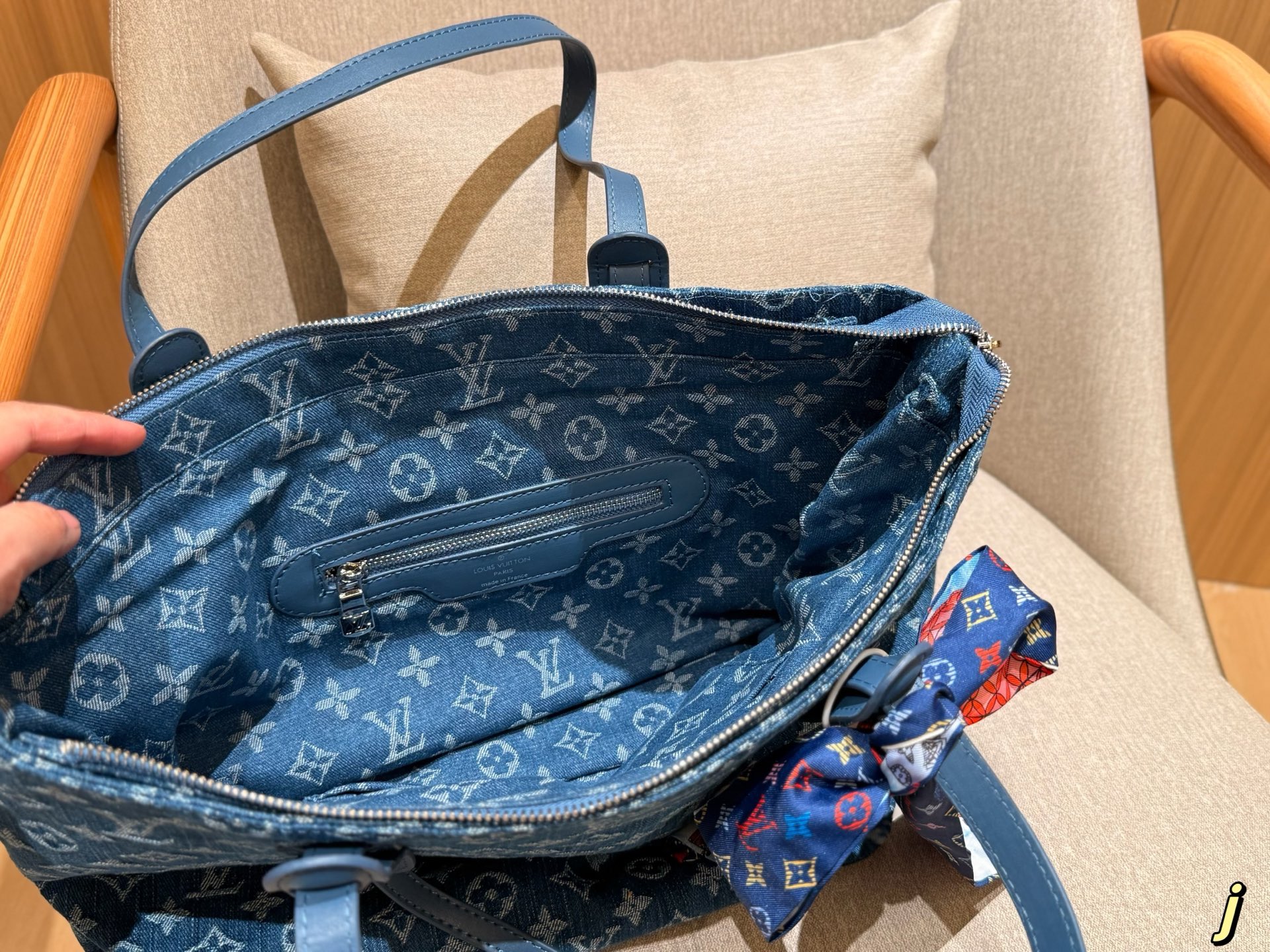 Louis new arrival neverfull denim bag size:40*24*16 cm