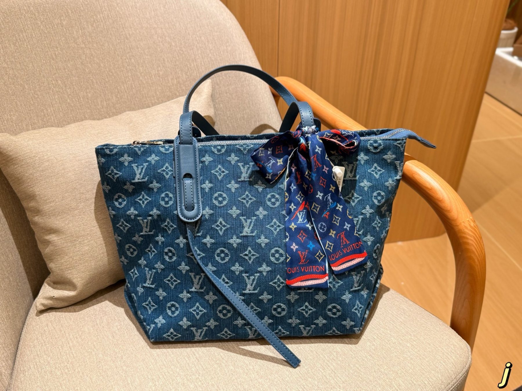 Louis new arrival neverfull denim bag size:40*24*16 cm