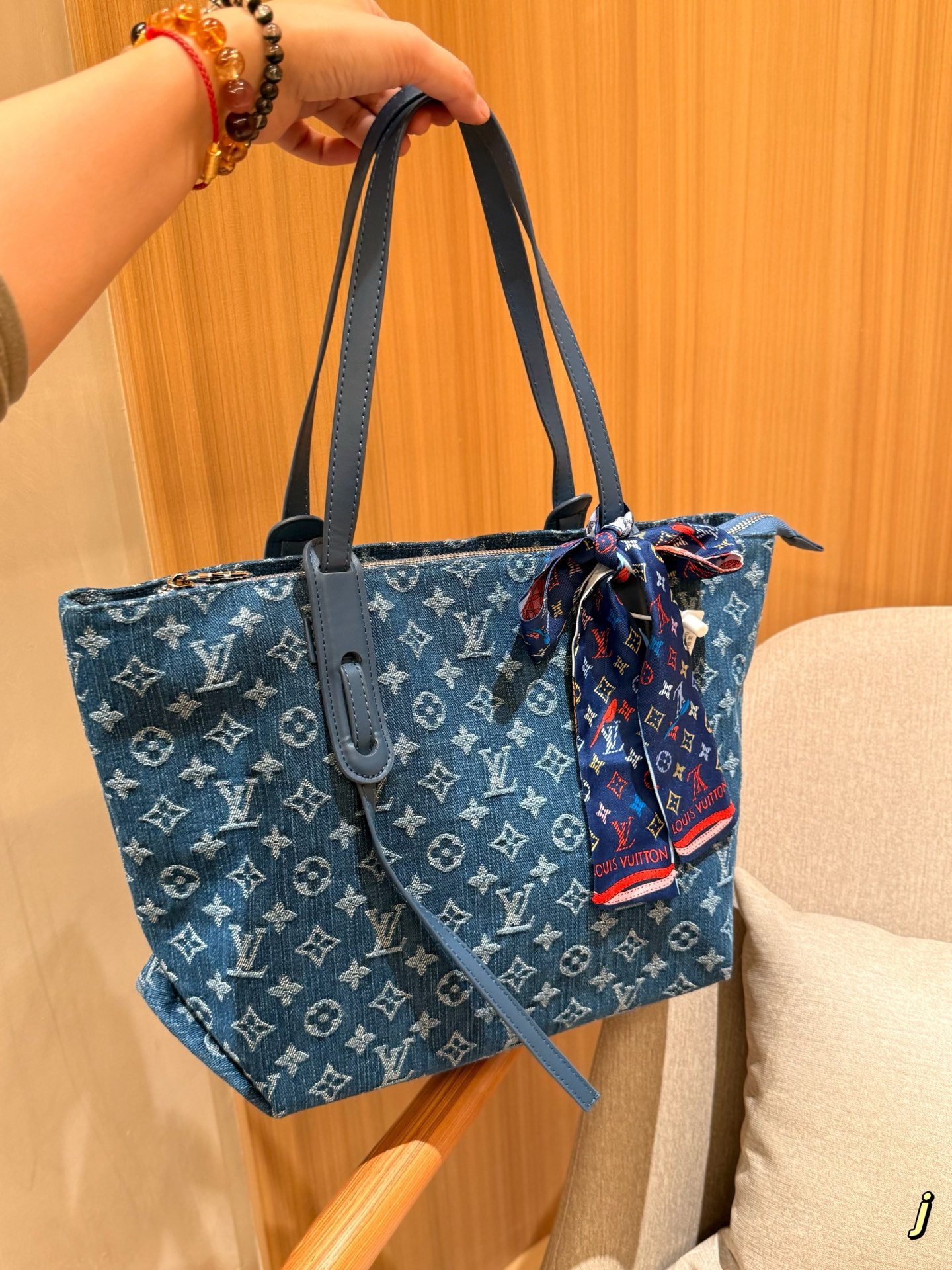 louis-new-arrival-neverfull-denim-bag-size-40-24-16-cm-4439