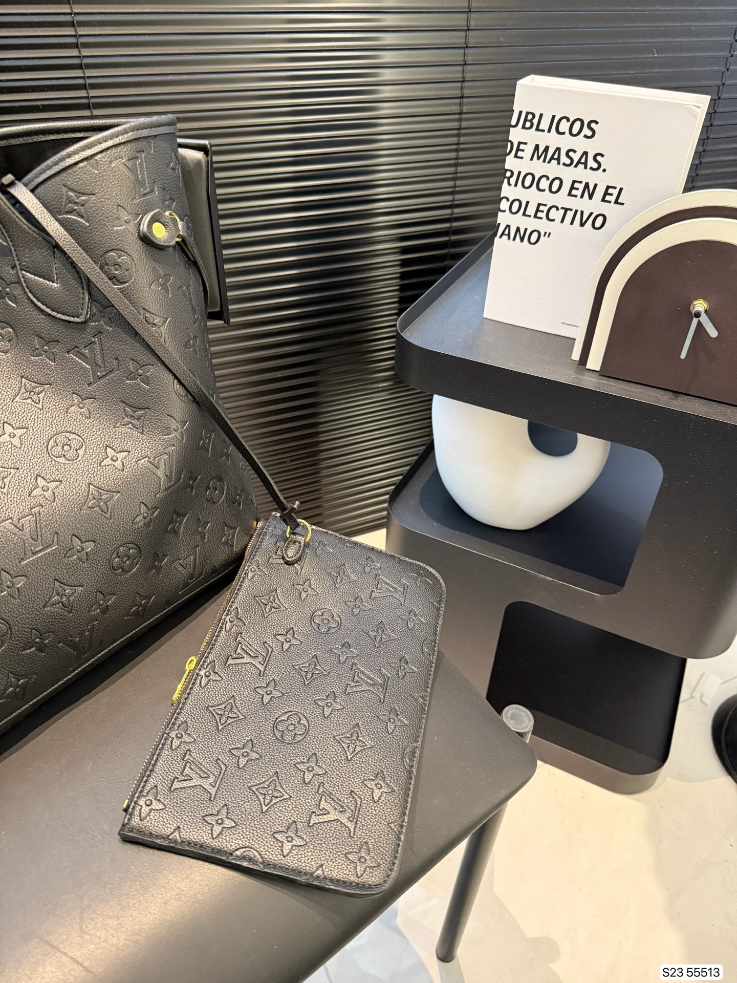 Louis new arrival black neverfull bag size: 33*29 cm