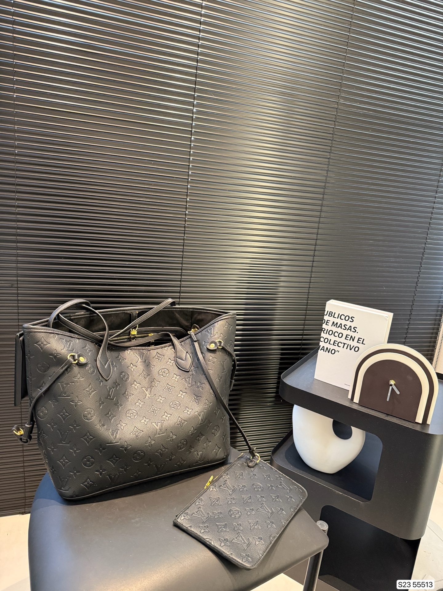 Louis new arrival black neverfull bag size: 33*29 cm