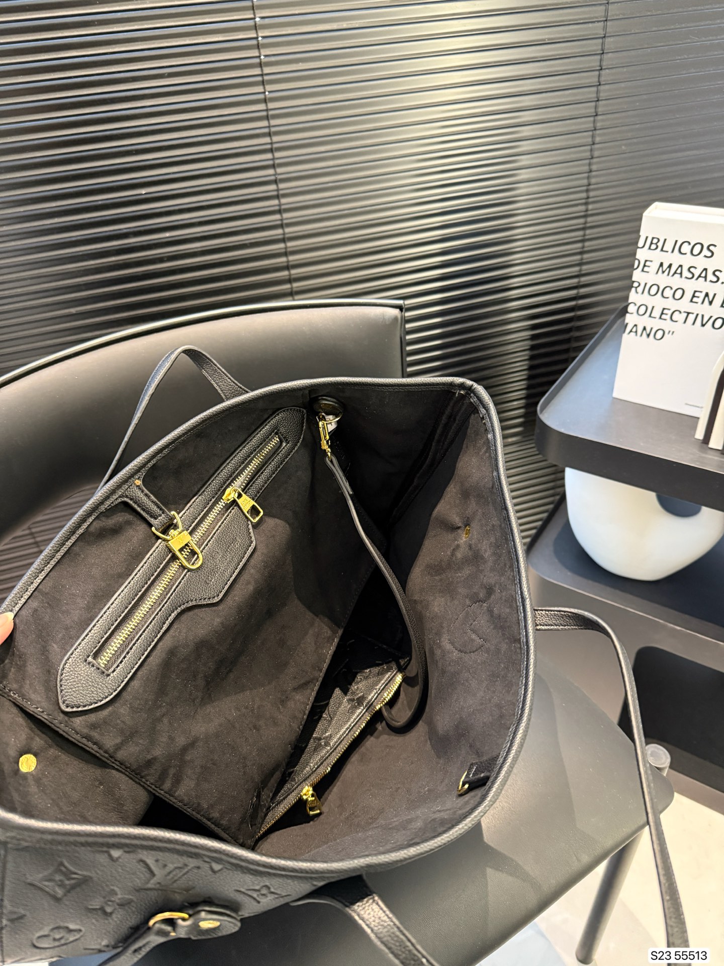 Louis new arrival black neverfull bag size: 33*29 cm