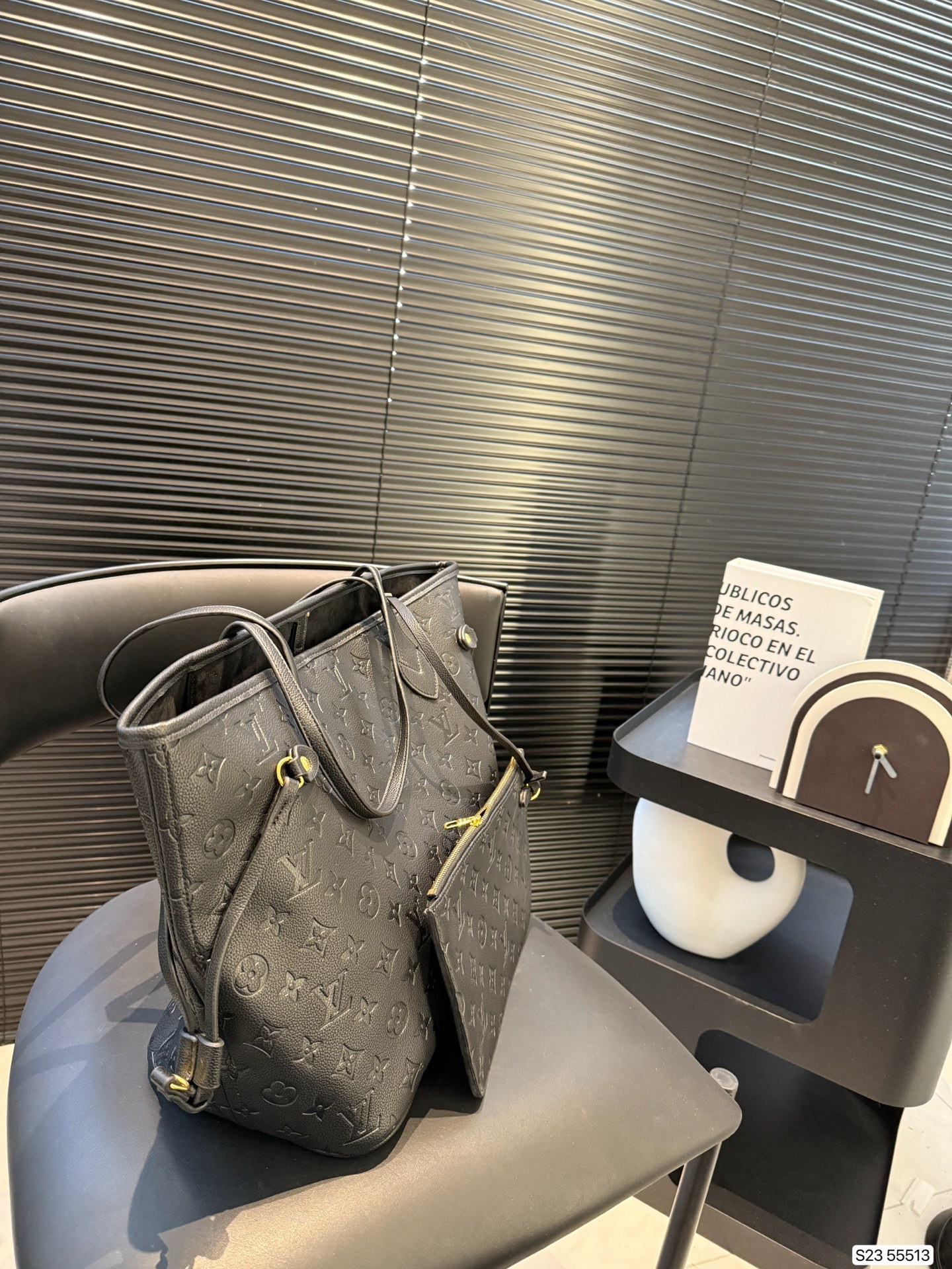 Louis new arrival black neverfull bag size: 33*29 cm