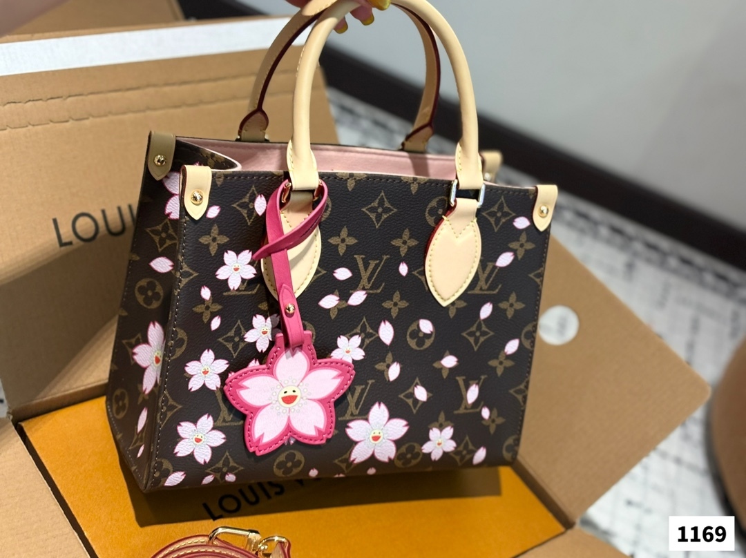 Louis new arrival flower onthego tote bag size:25 cm