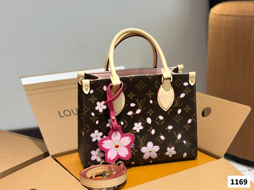 Louis new arrival flower onthego tote bag size:25 cm