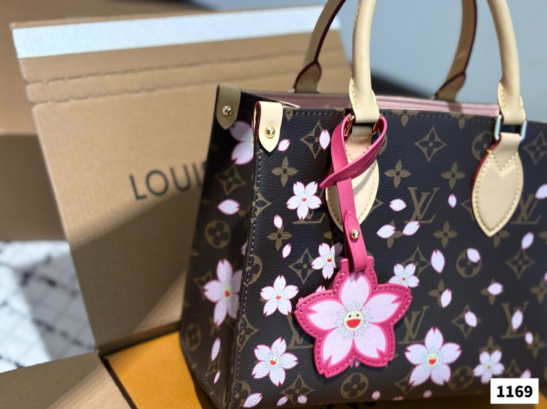 Louis new arrival flower onthego tote bag size:25 cm
